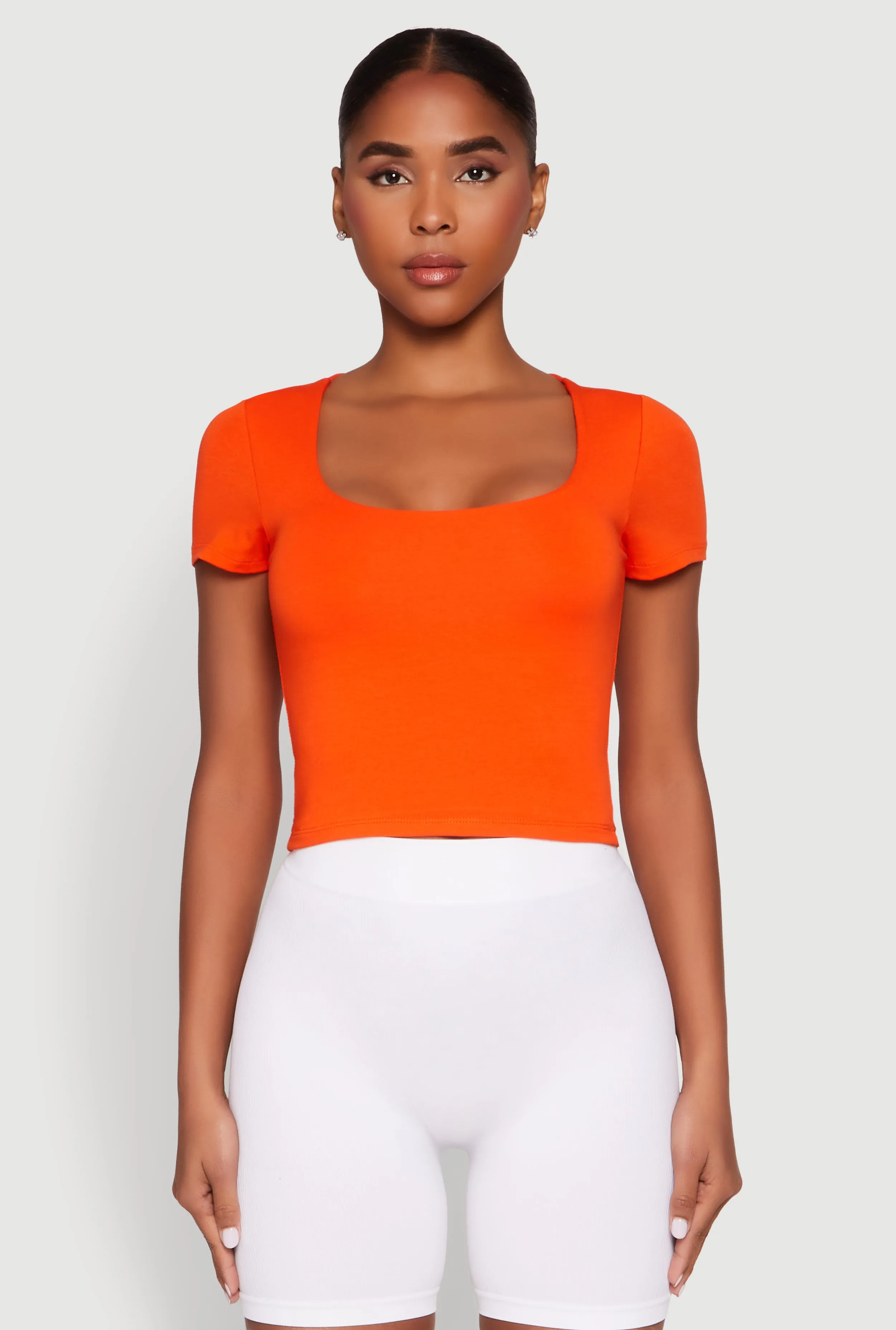 Basic Scoop Neck Cropped Tee sold by Rainbow product image thumbnail 2