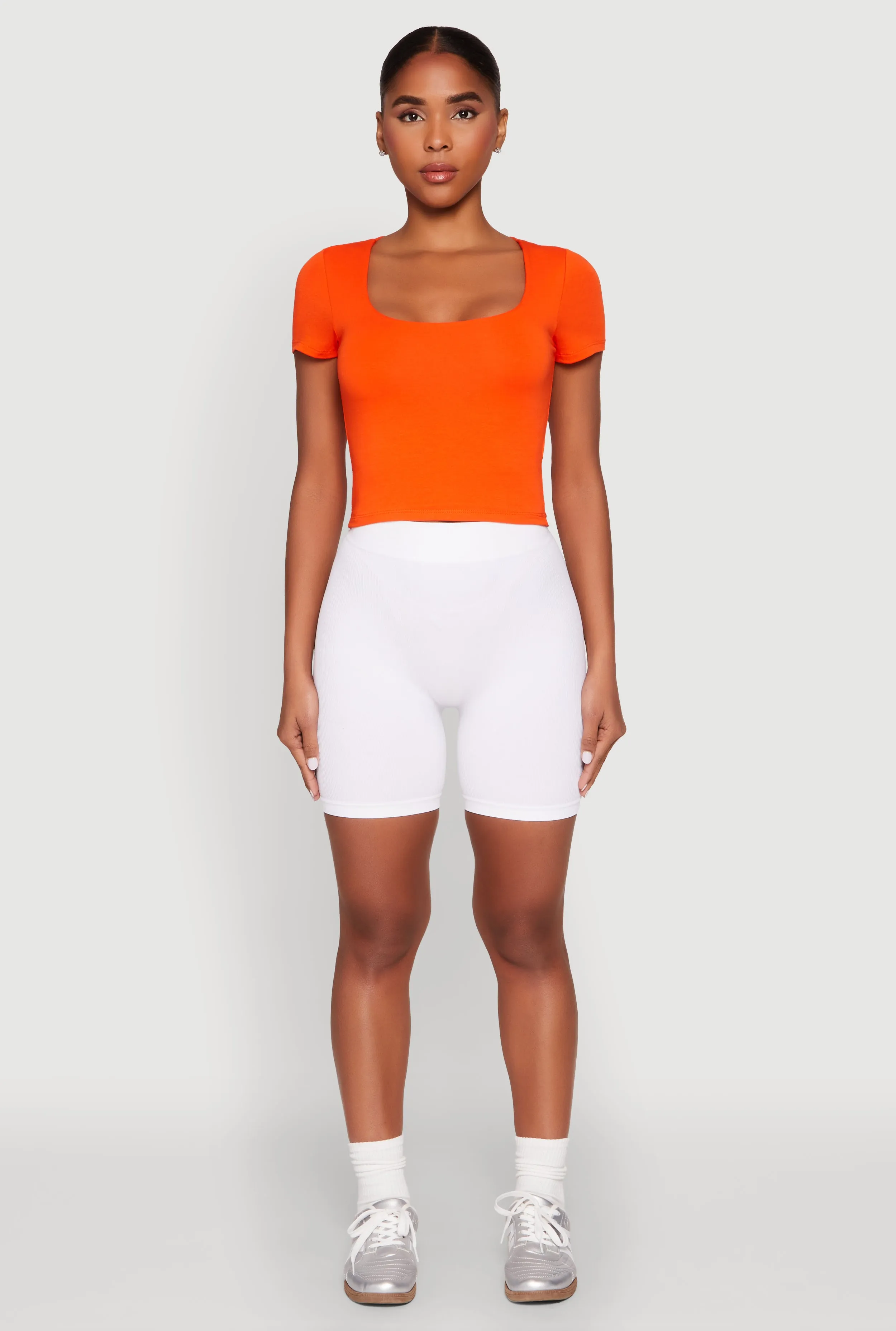 Basic Scoop Neck Cropped Tee sold by Rainbow product image thumbnail 3