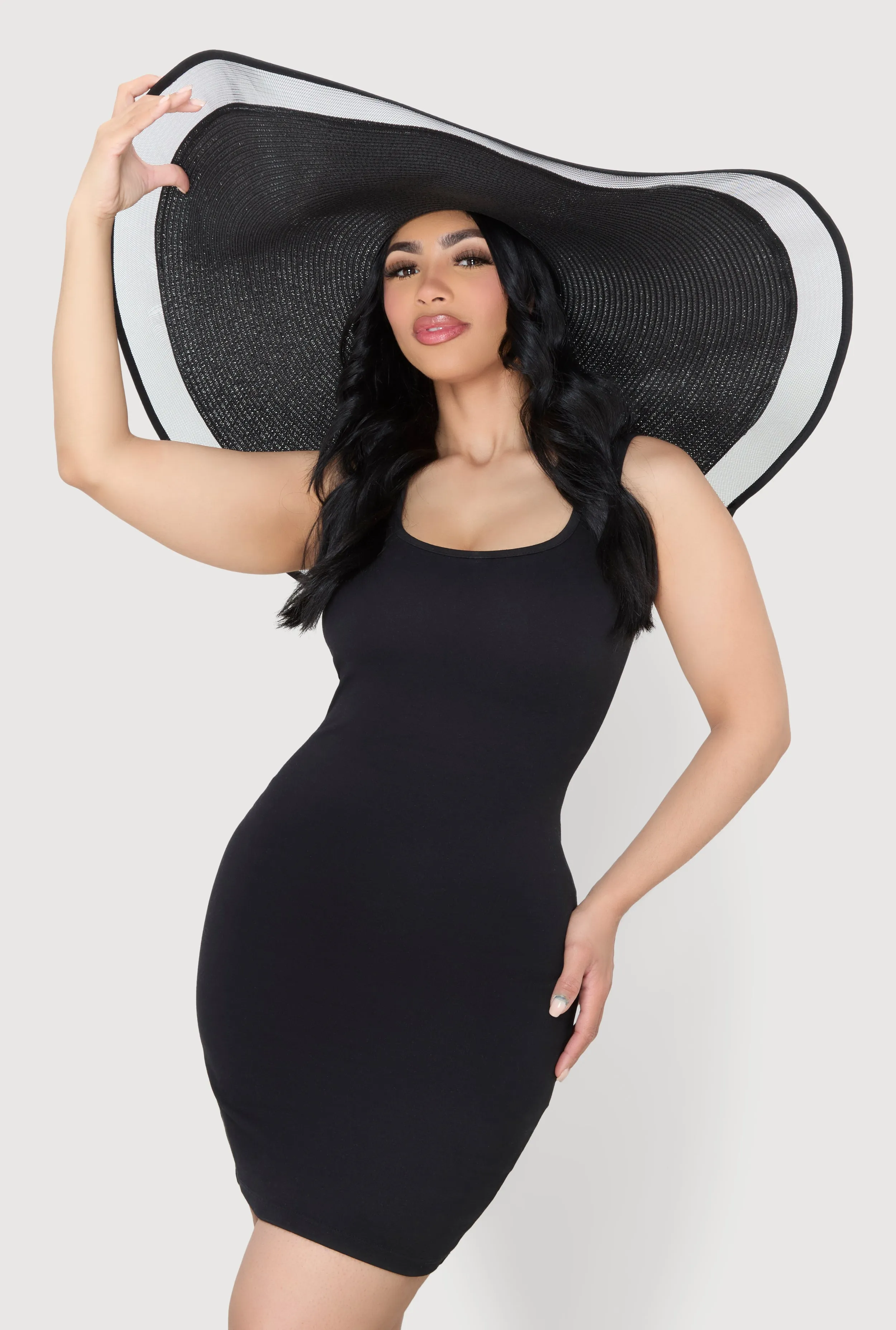 Oversized Mesh Detail Straw Floppy Hat sold by Rainbow product image thumbnail 2