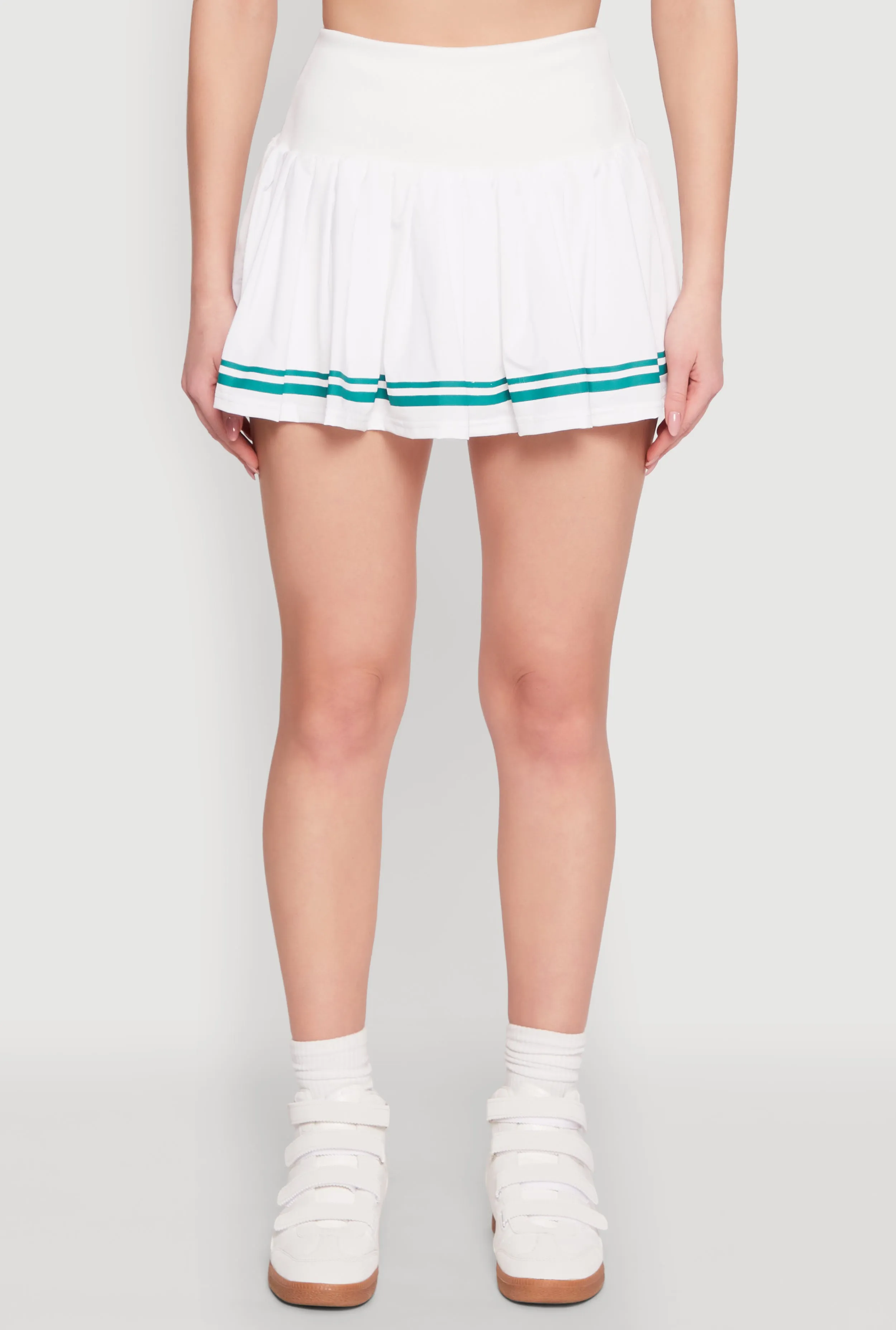 Varsity Stripe High Waisted Pleated Skirt sold by Rainbow product image thumbnail 3