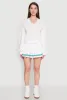 Varsity Stripe High Waisted Pleated Skirt sold by Rainbow