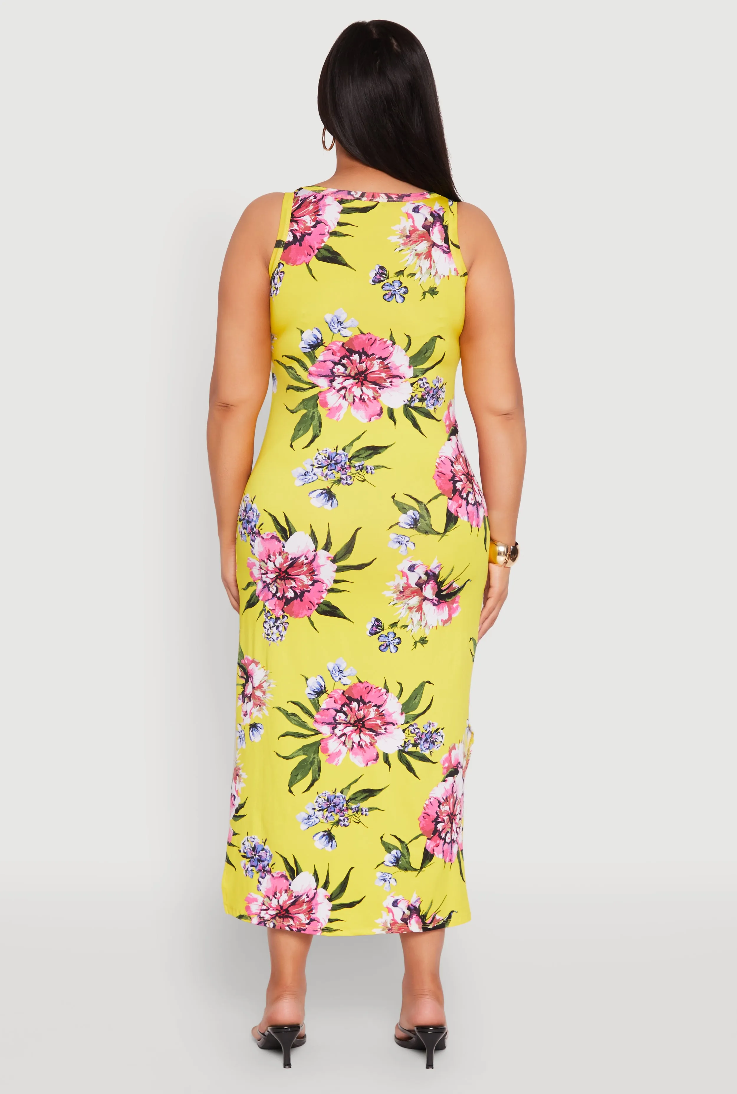 Plus Size Floral Side Slit Midi Dress sold by Rainbow product image thumbnail 5