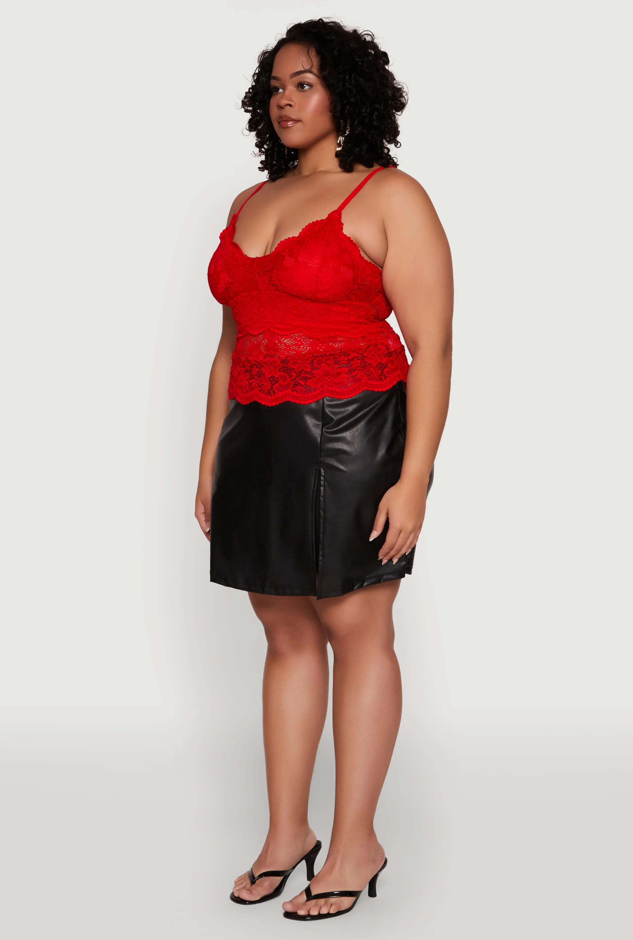 Plus Size Floral Lace Scoop Neck Cami sold by Rainbow product image thumbnail 5