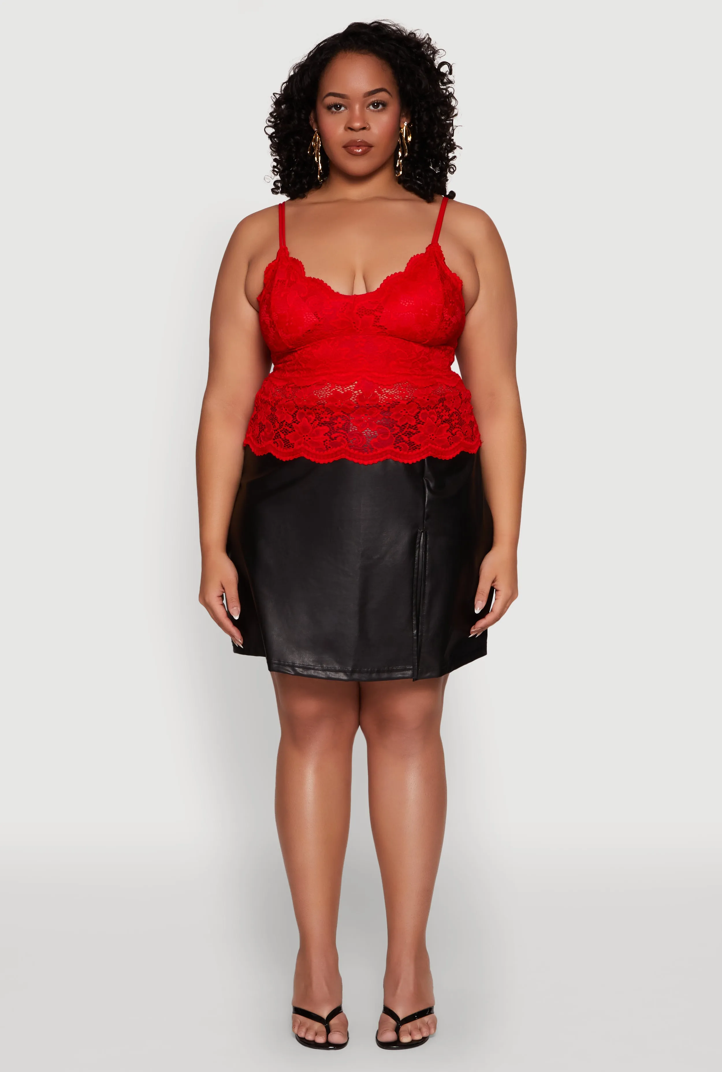 Plus Size Floral Lace Scoop Neck Cami sold by Rainbow product image thumbnail 3