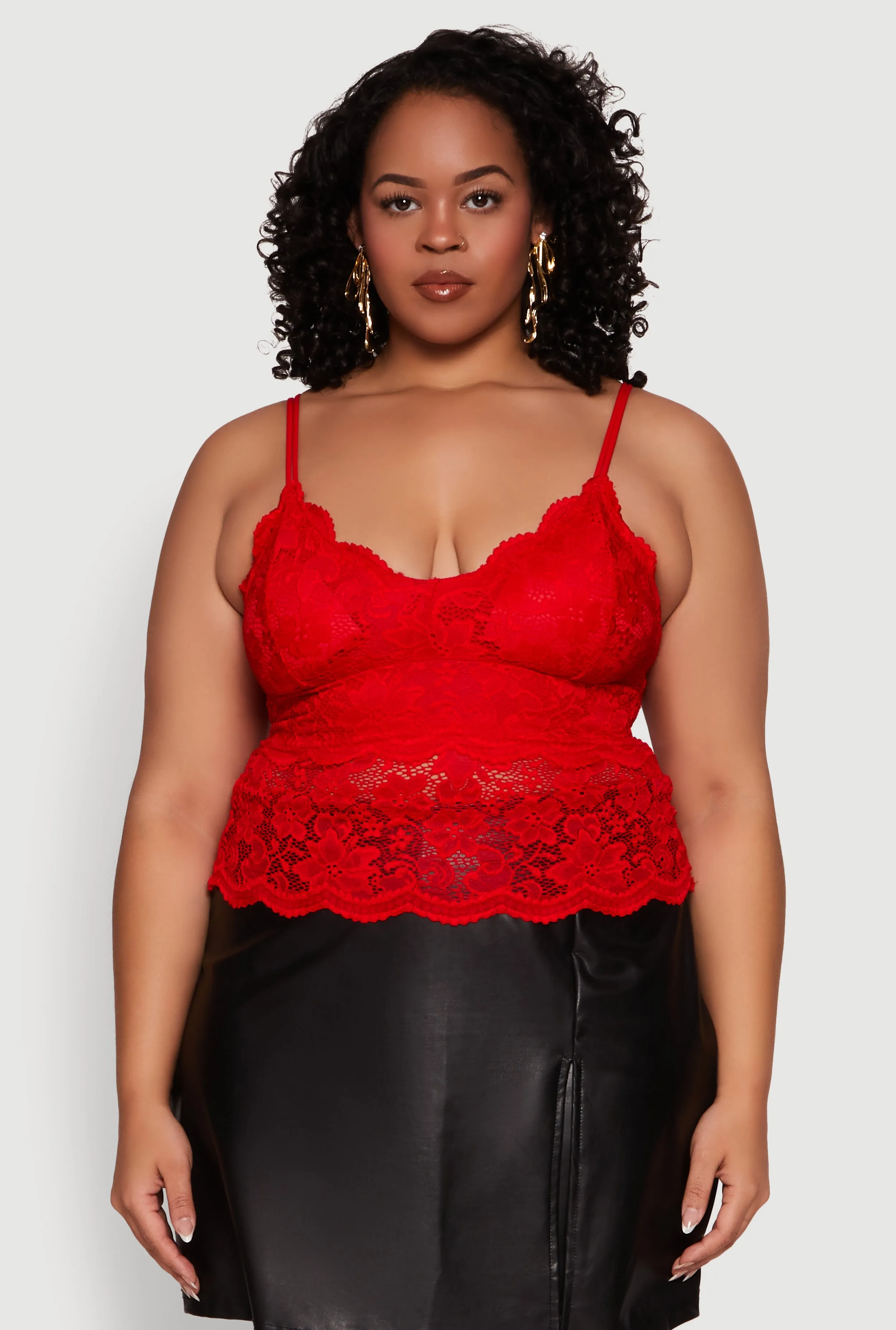 Plus Size Floral Lace Scoop Neck Cami sold by Rainbow product image thumbnail 2