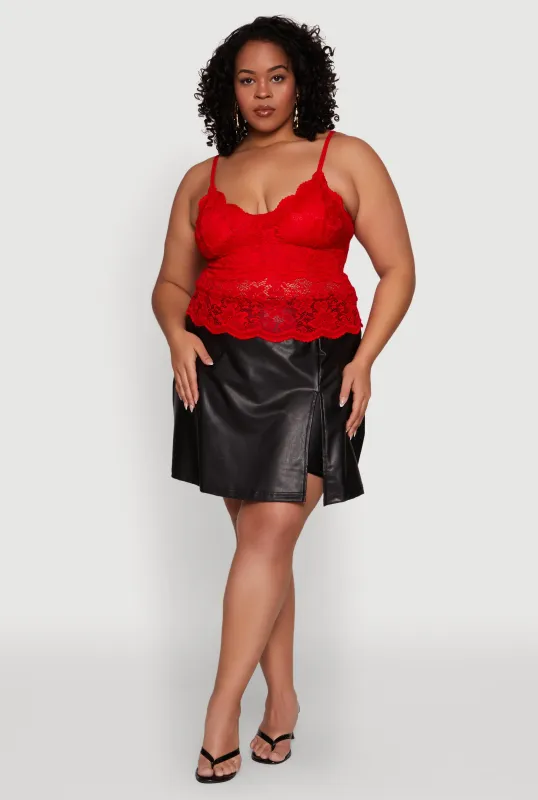 Plus Size Floral Lace Scoop Neck Cami sold by Rainbow