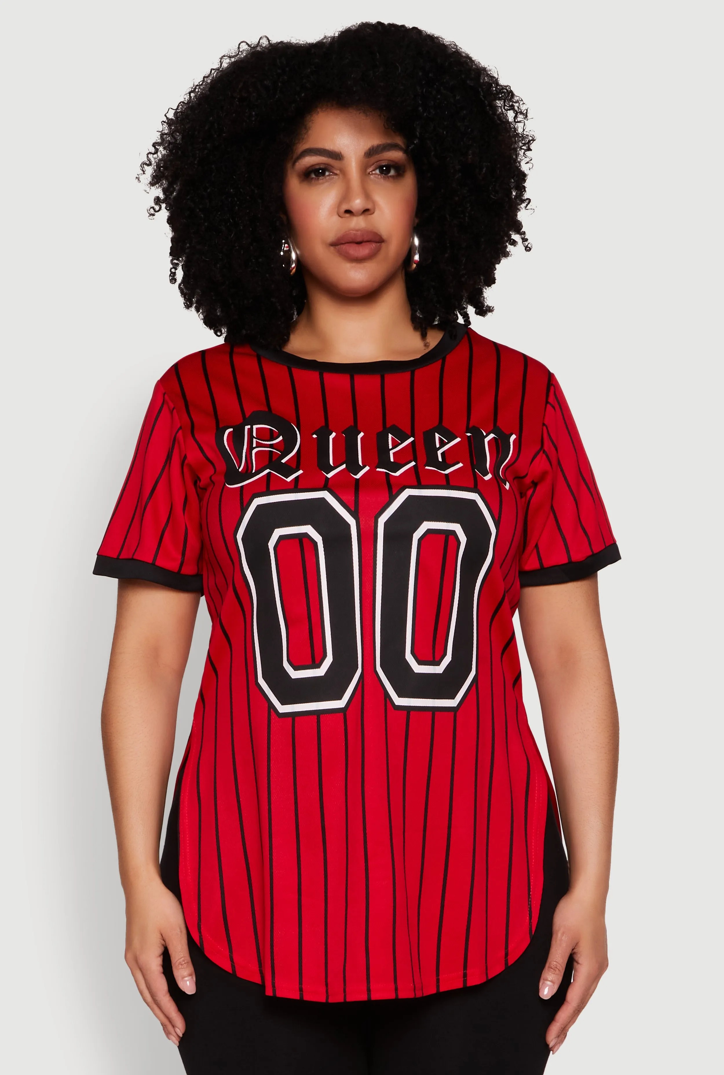 Plus Size Striped Queen Graphic Baseball Tee sold by Rainbow product image thumbnail 2
