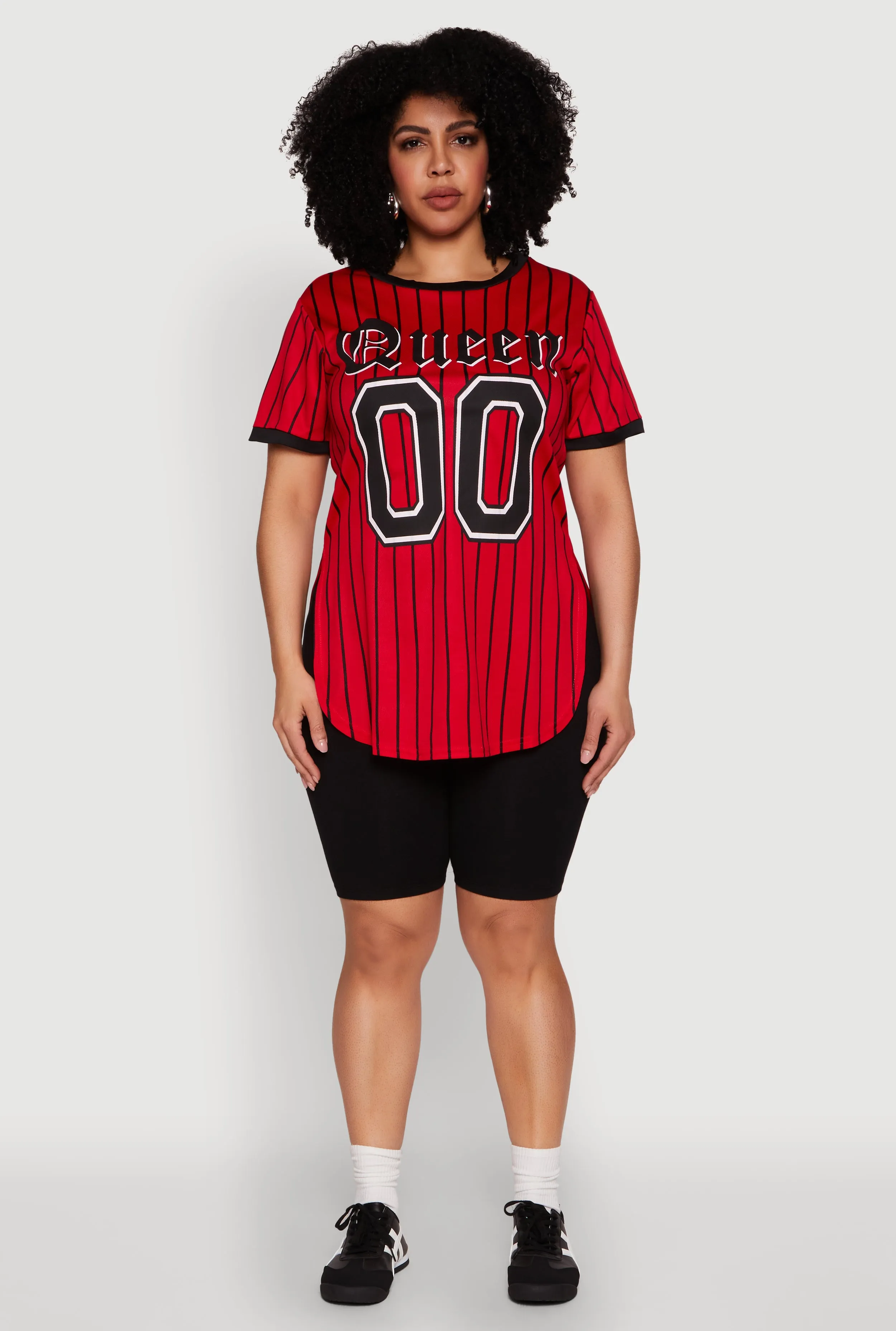 Plus Size Striped Queen Graphic Baseball Tee sold by Rainbow product image thumbnail 3