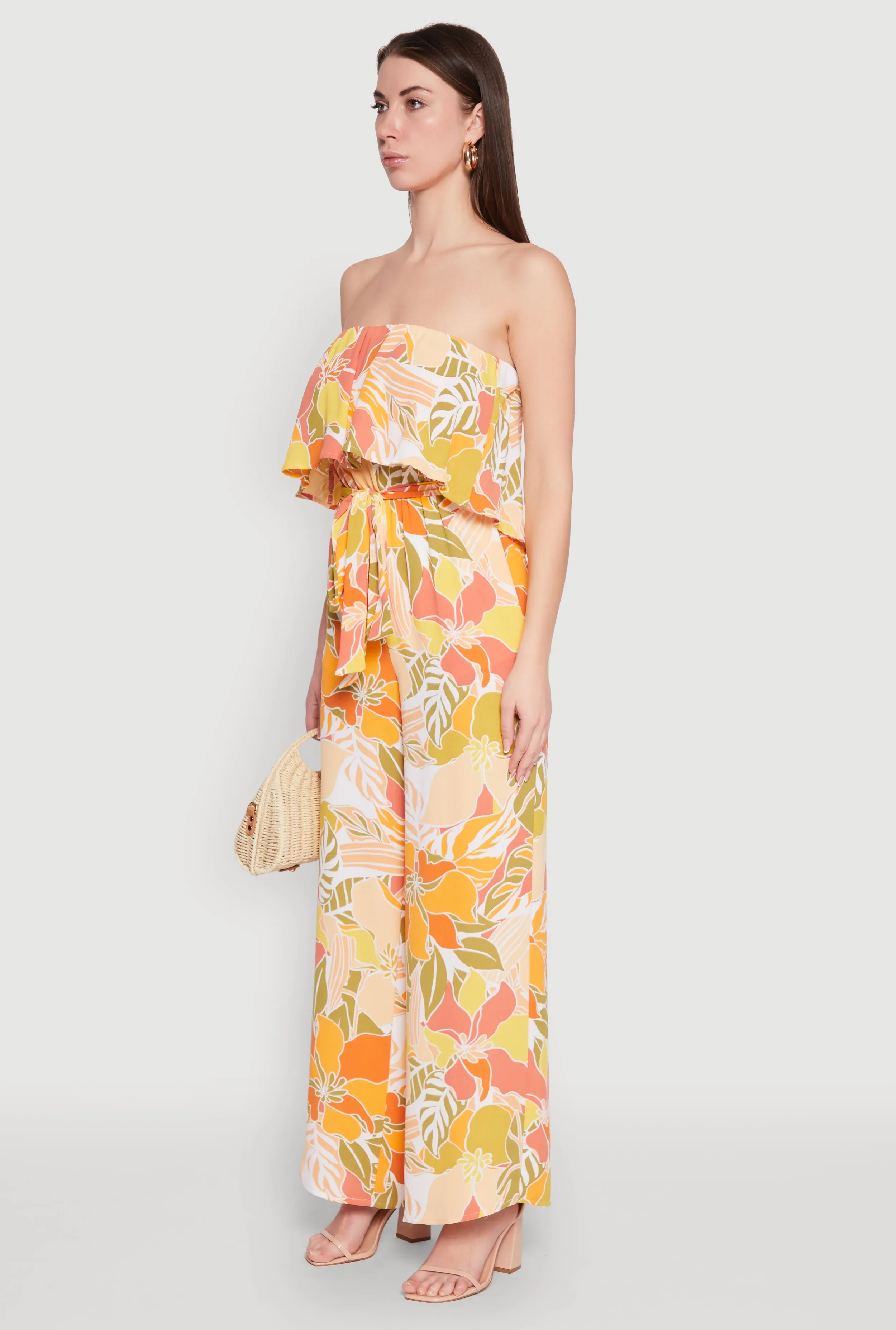 Floral Print Strapless Overlay Jumpsuit sold by Rainbow product image thumbnail 3