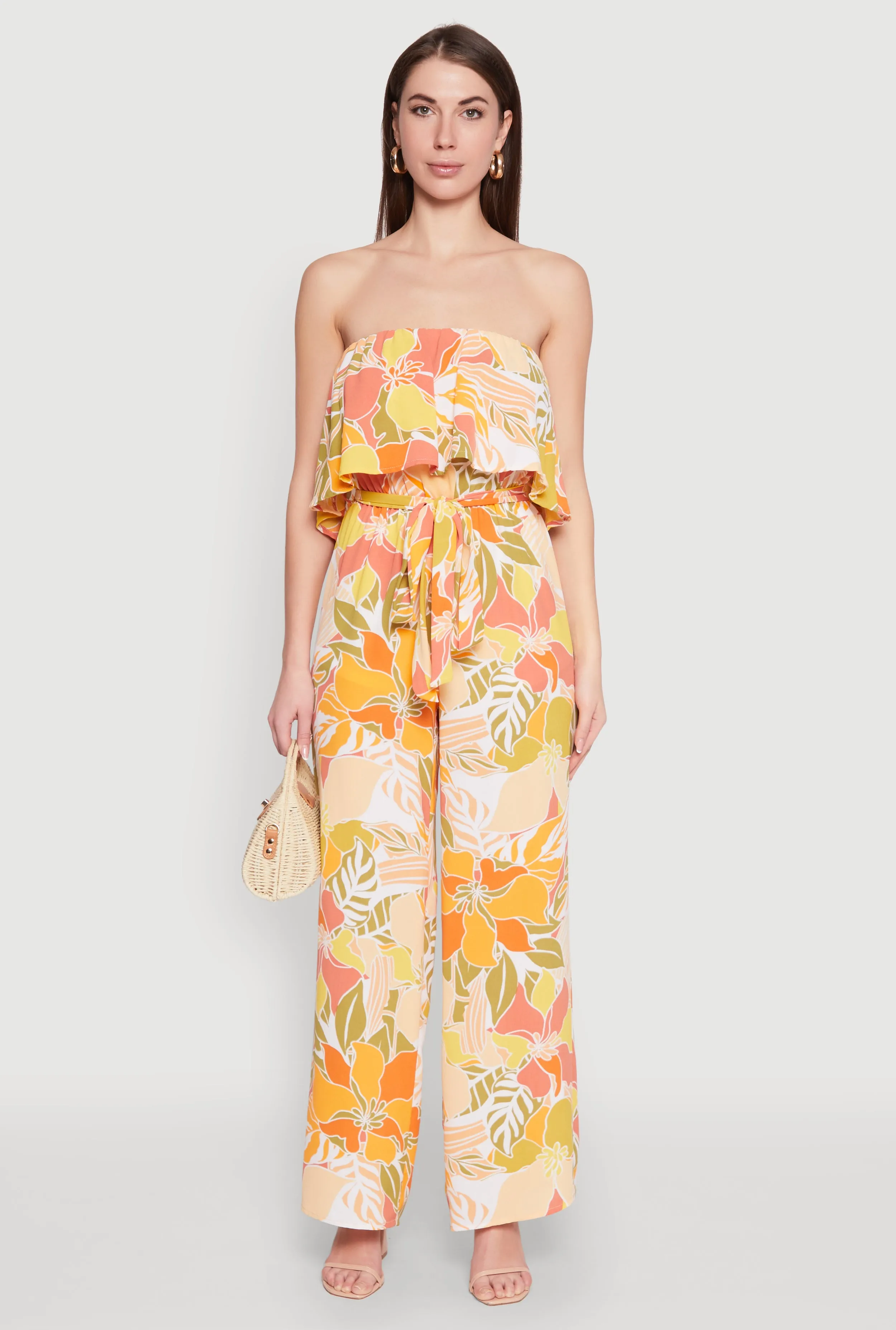 Floral Print Strapless Overlay Jumpsuit sold by Rainbow product image thumbnail 2