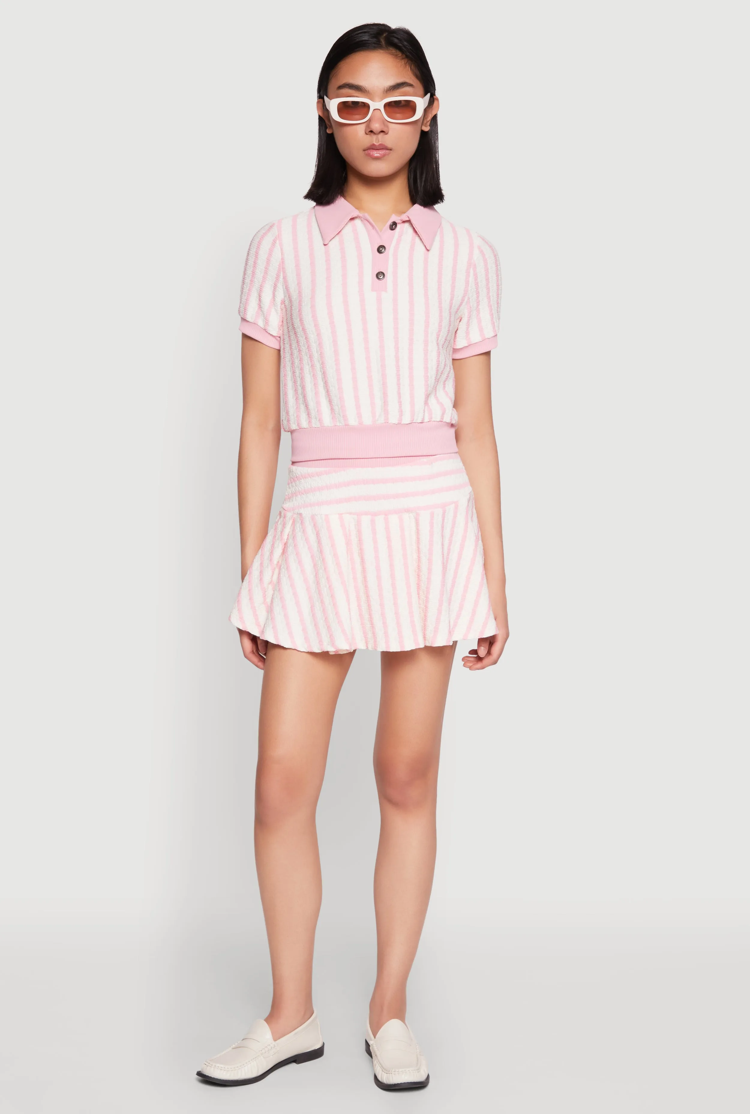 Textured Knit Striped Mini Skirt sold by Rainbow product image thumbnail 2