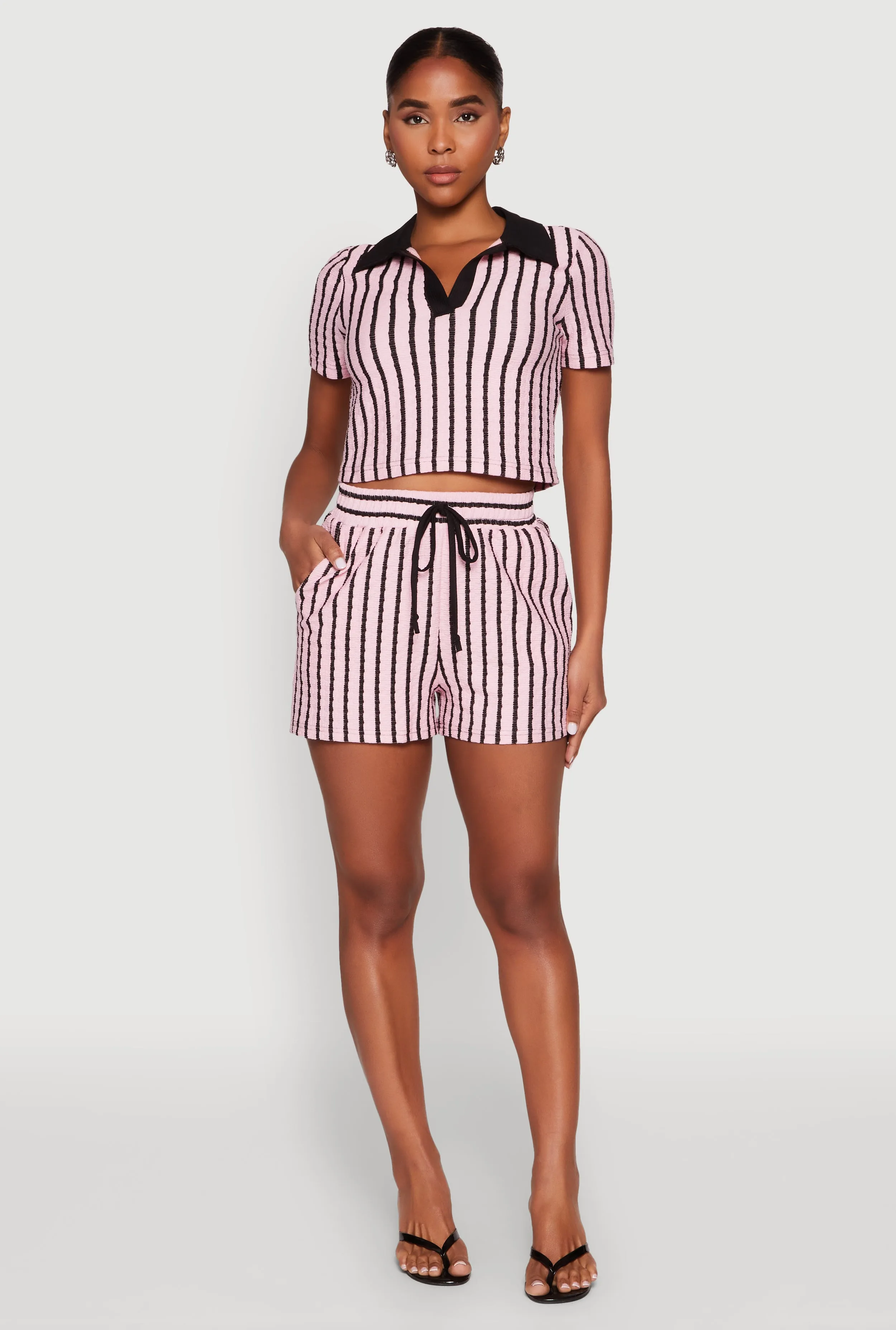 Striped High Waisted Shorts sold by Rainbow