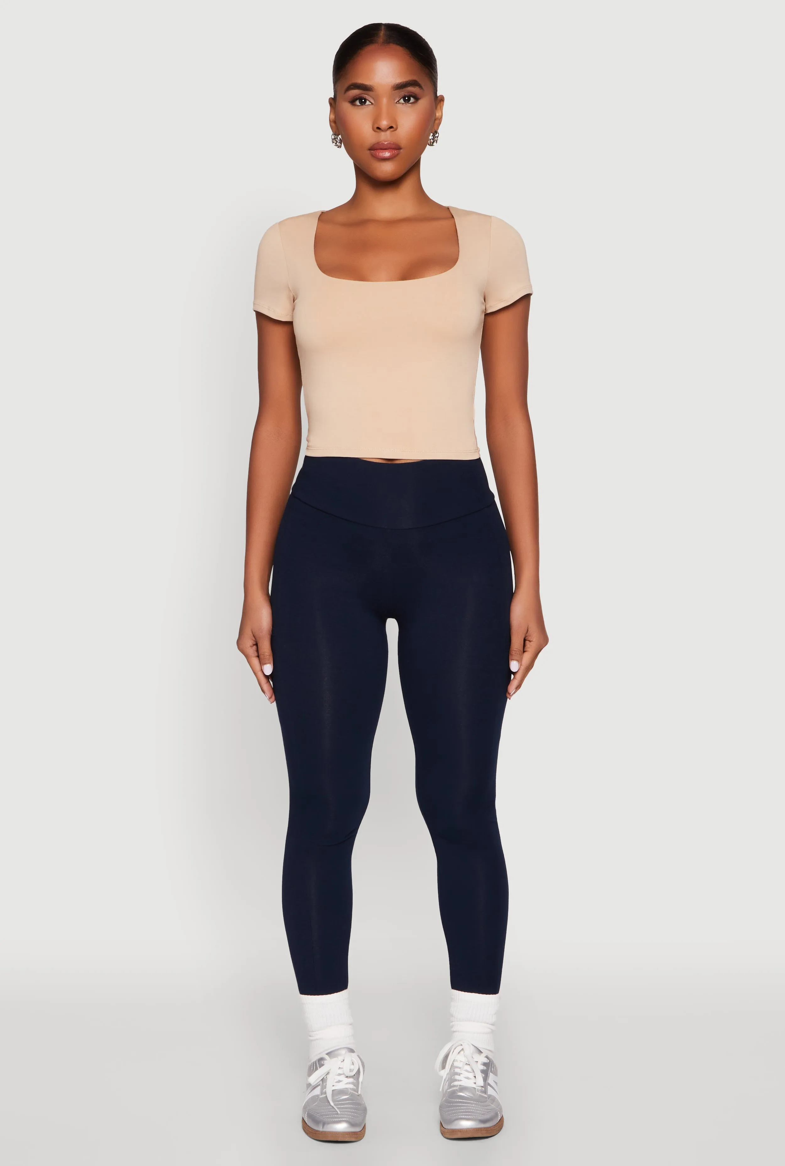 Basic Scoop Neck Cropped Tee sold by Rainbow product image thumbnail 3