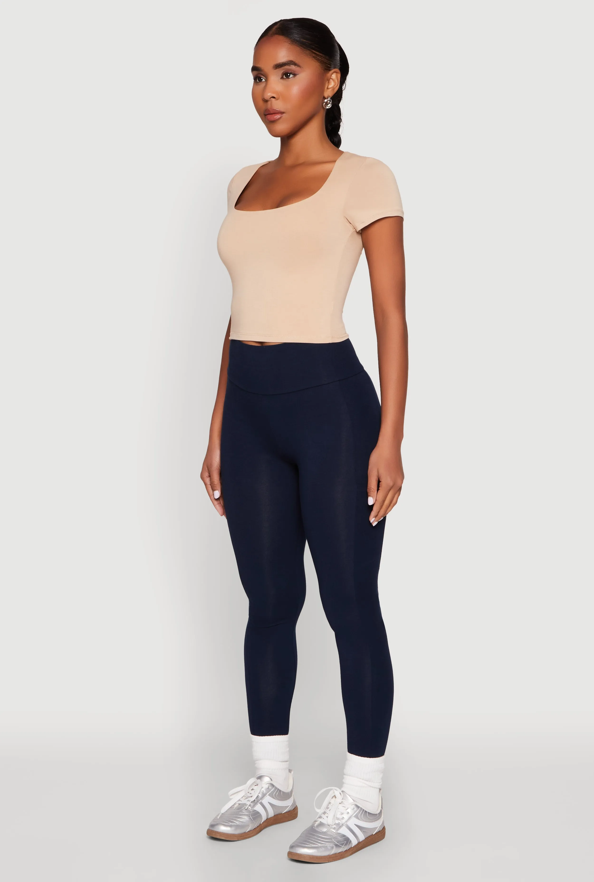 Basic Scoop Neck Cropped Tee sold by Rainbow product image thumbnail 5