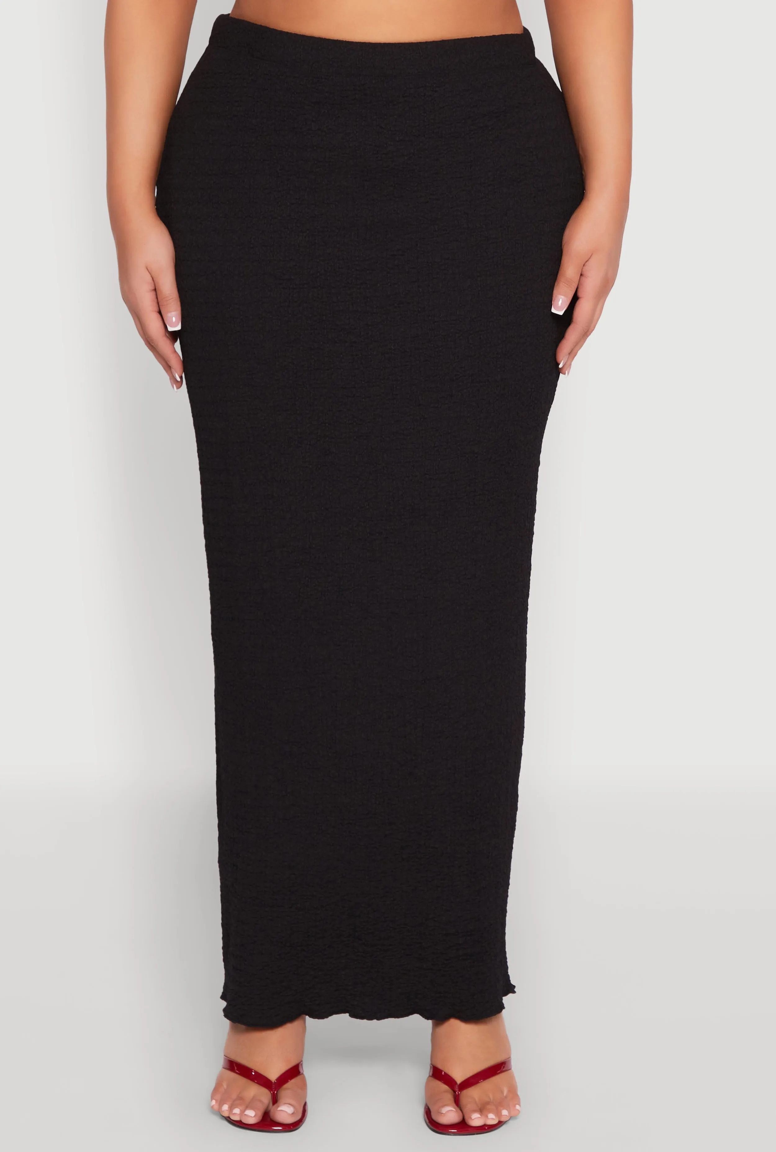 Plus Size Textured Knit Maxi Skirt sold by Rainbow product image thumbnail 3