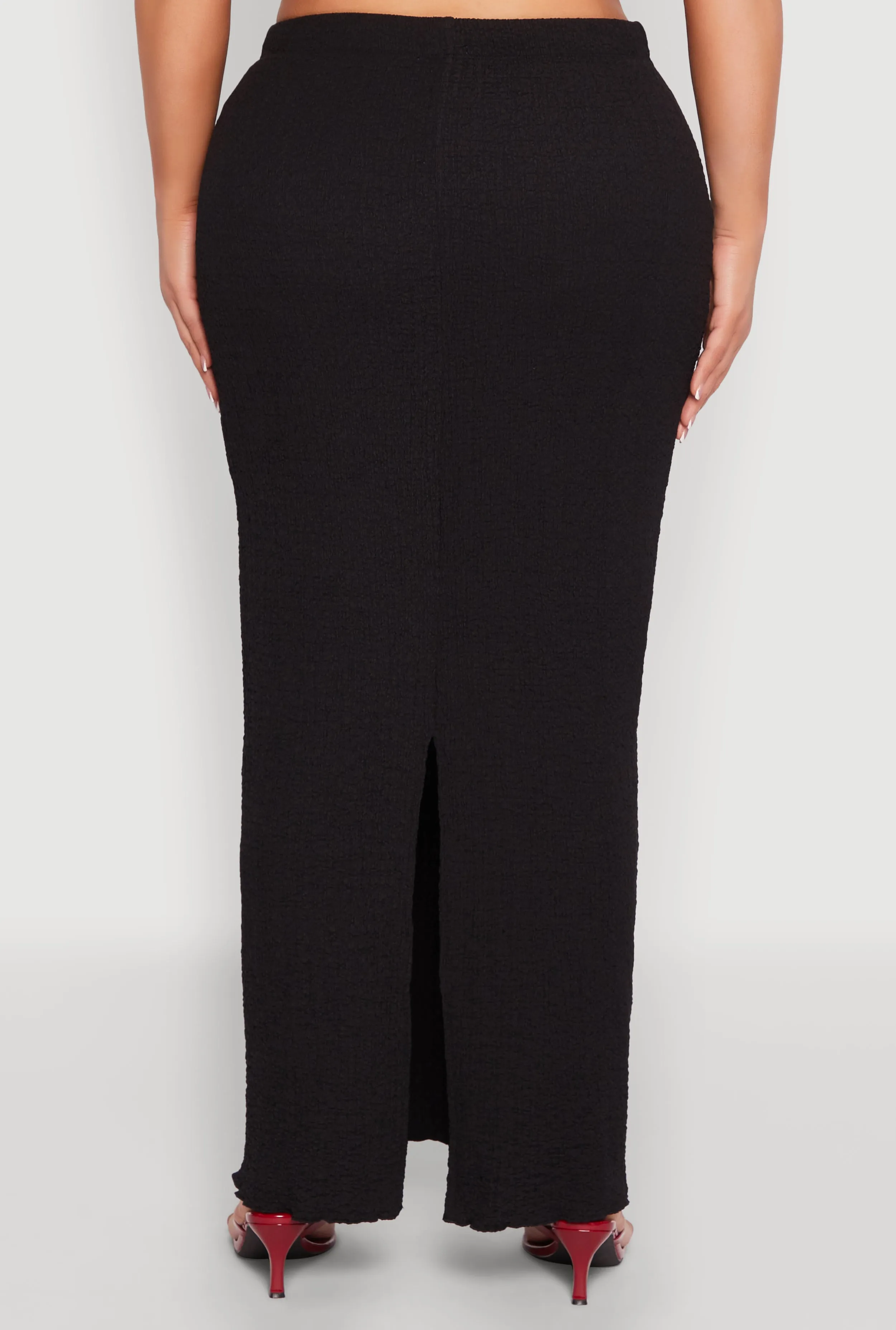 Plus Size Textured Knit Maxi Skirt sold by Rainbow product image thumbnail 5