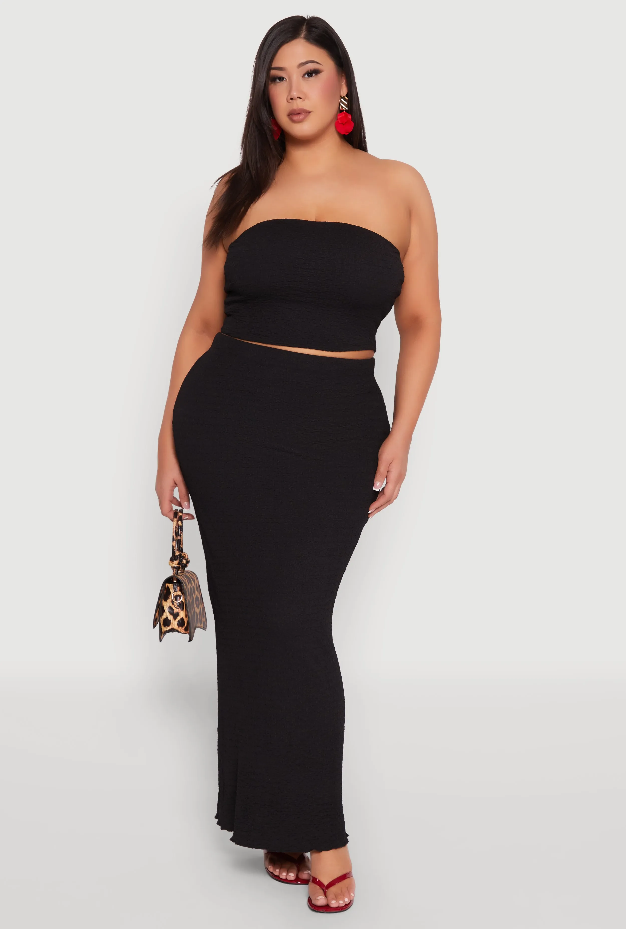 Plus Size Textured Knit Maxi Skirt sold by Rainbow product image thumbnail 2