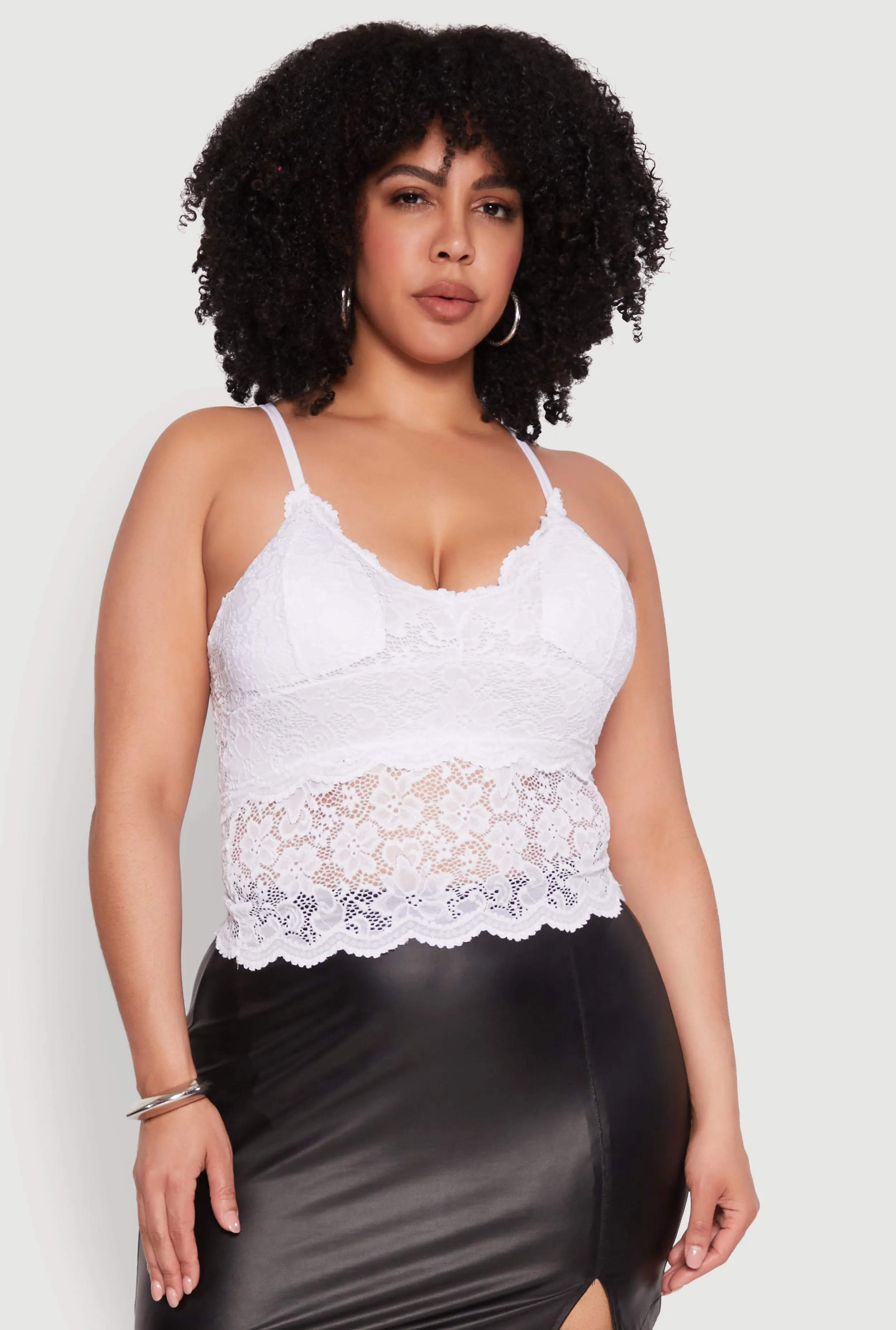 Plus Size Floral Lace Scoop Neck Cami sold by Rainbow product image thumbnail 2