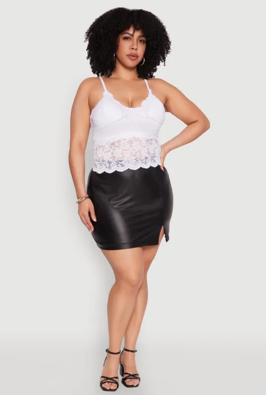 Plus Size Floral Lace Scoop Neck Cami sold by Rainbow
