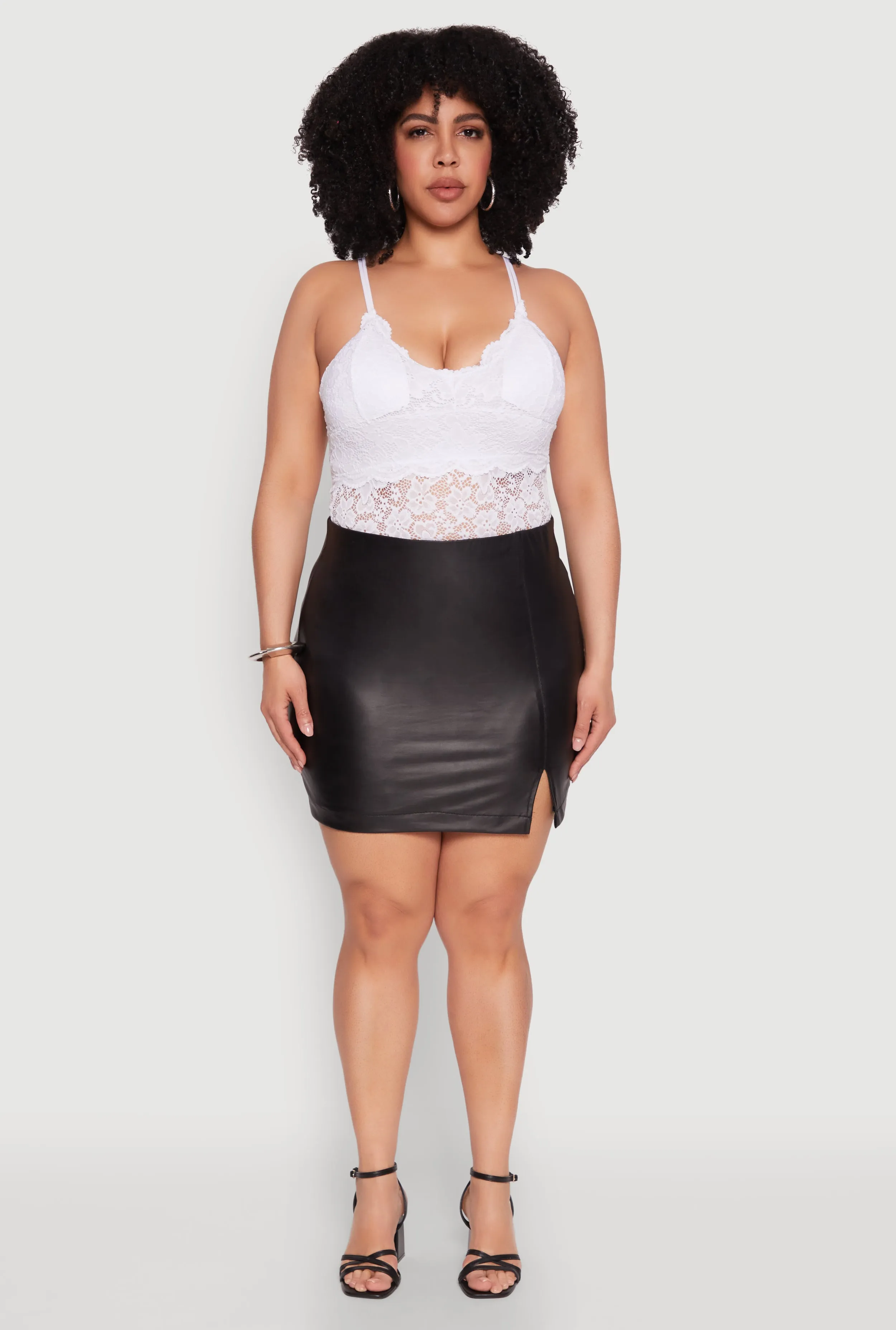 Plus Size Floral Lace Scoop Neck Cami sold by Rainbow product image thumbnail 3