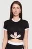 Contrast Trim O Ring  Cut Out Crop Top sold by Rainbow