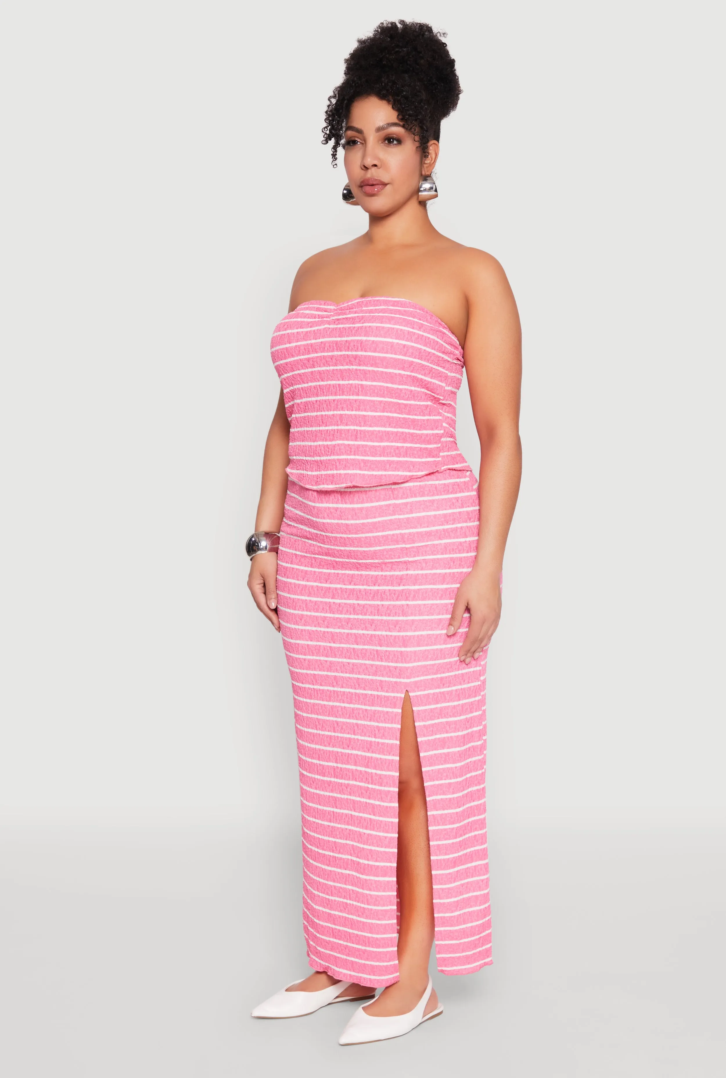 Plus Size Almost Famous Striped Sweetheart Neckline Tube Top sold by Rainbow product image thumbnail 5