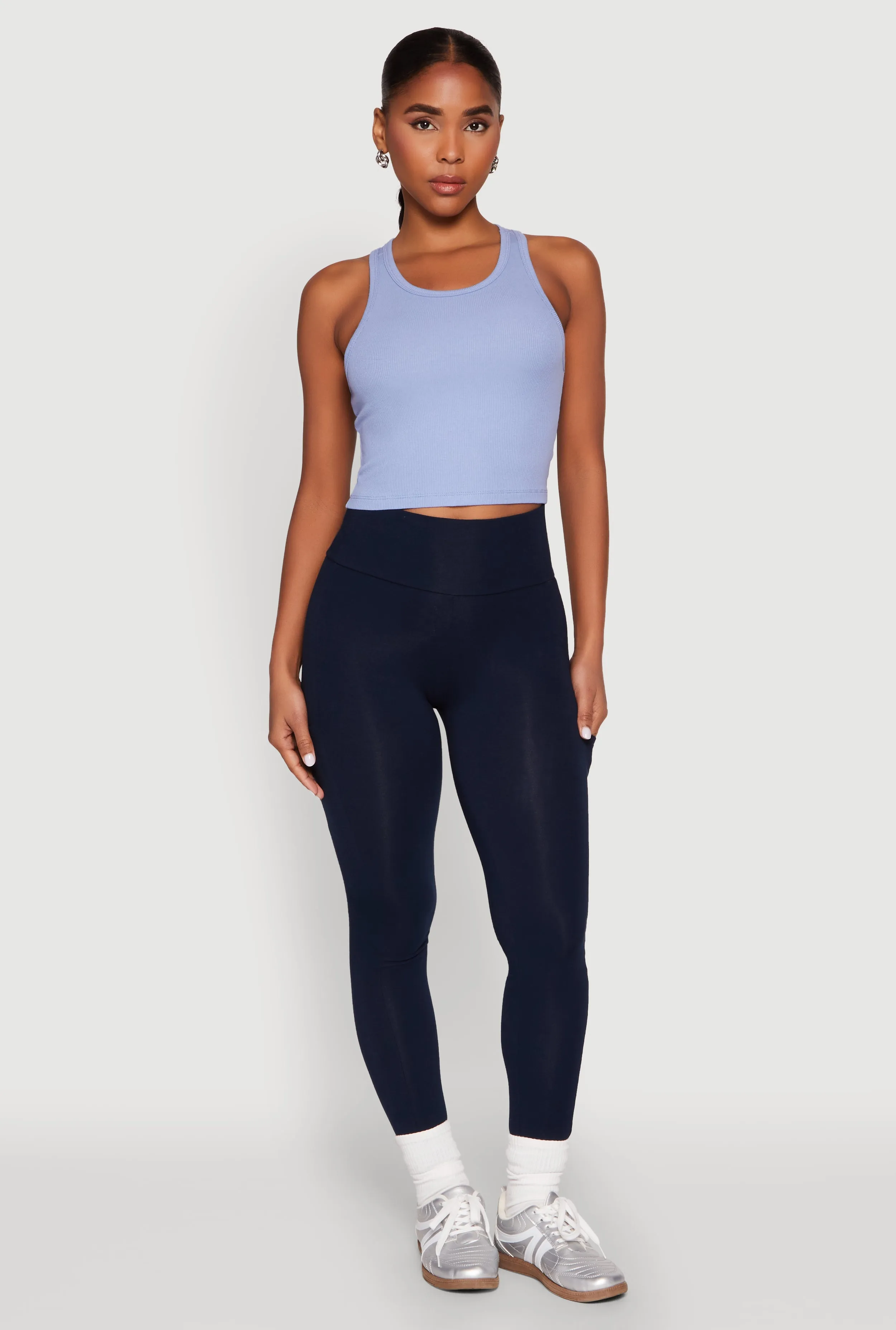 Basic Cropped Racerback Tank Top sold by Rainbow