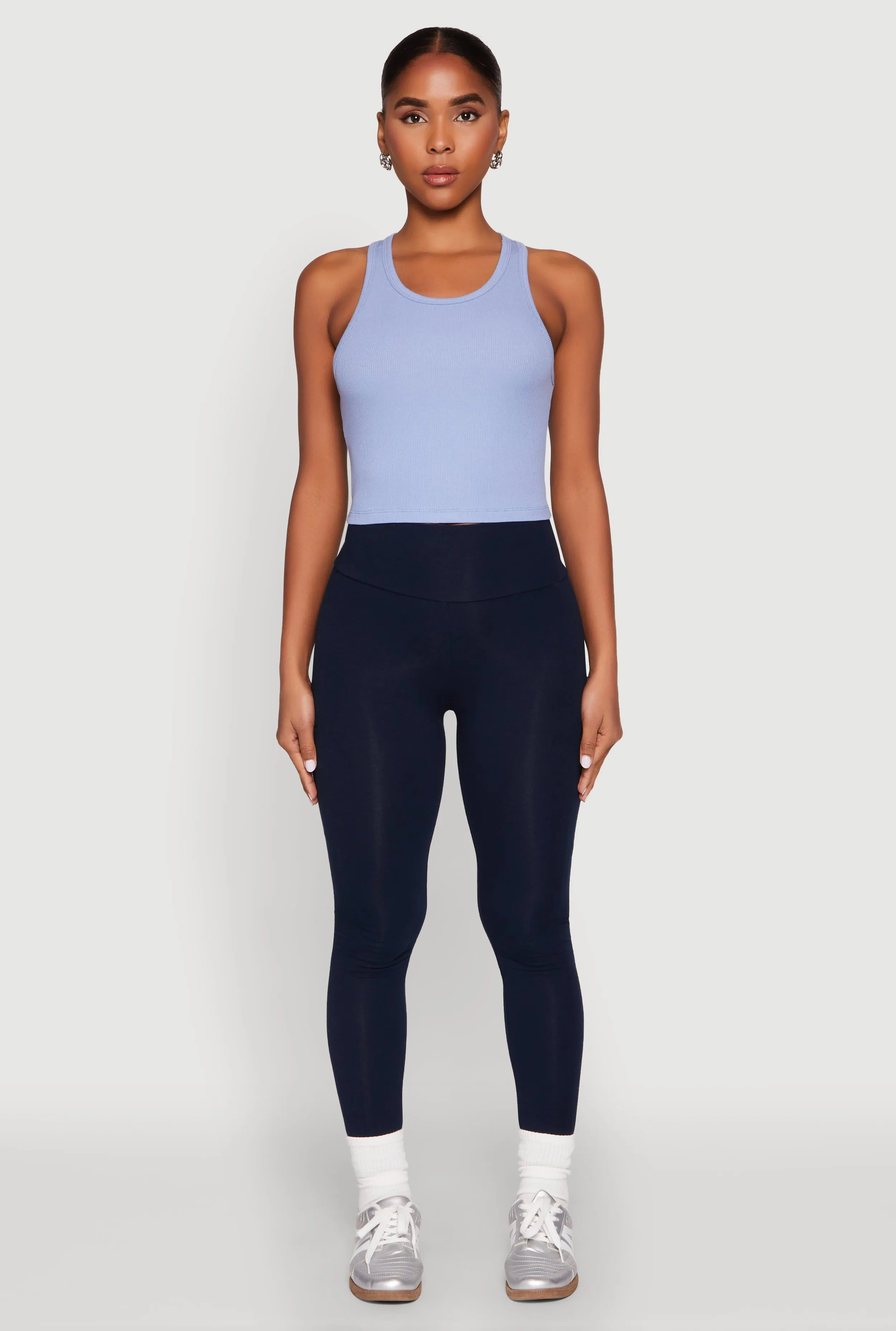 Basic Cropped Racerback Tank Top sold by Rainbow product image thumbnail 3