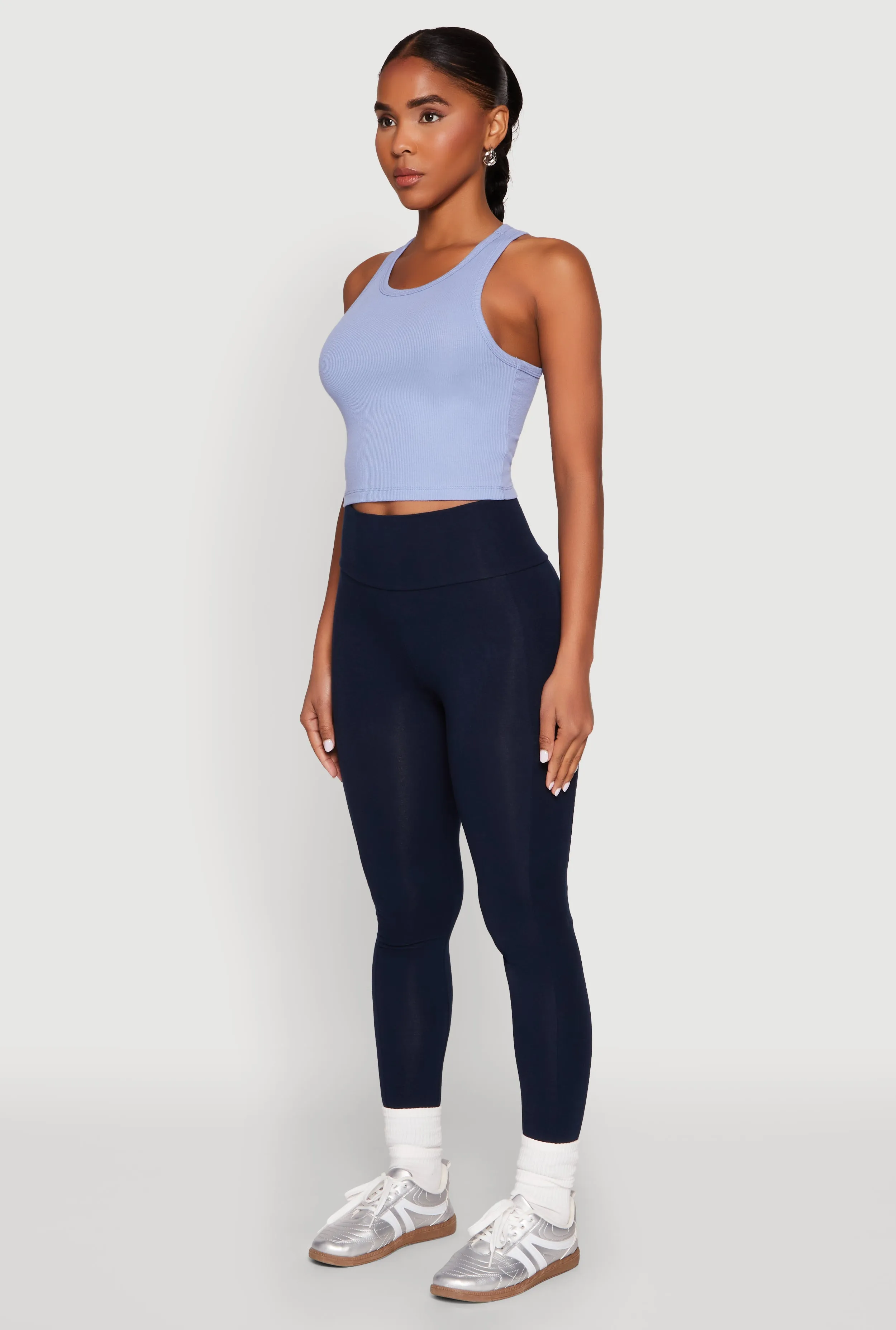 Basic Cropped Racerback Tank Top sold by Rainbow product image thumbnail 5