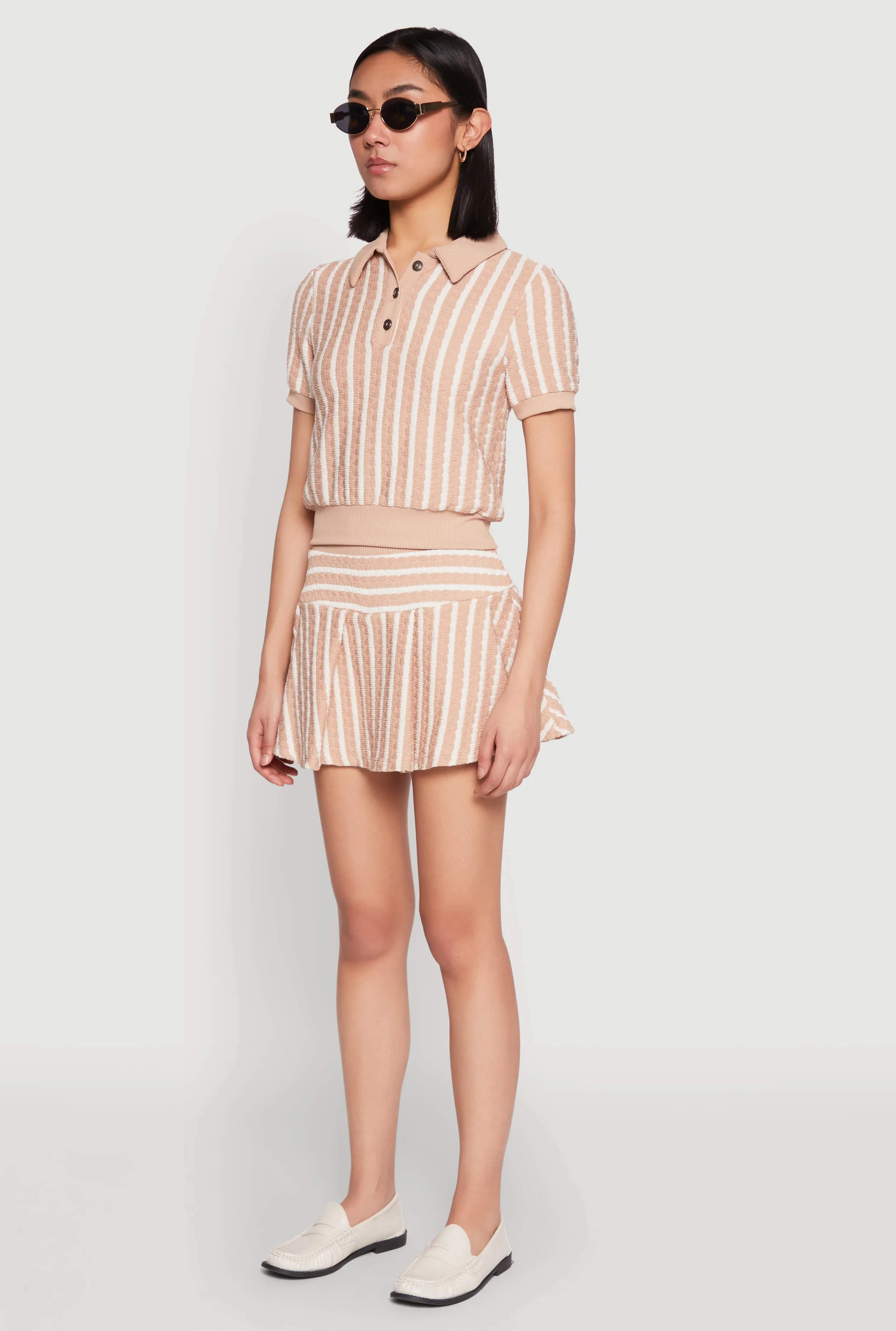 Textured Knit Striped Polo Shirt sold by Rainbow product image thumbnail 5