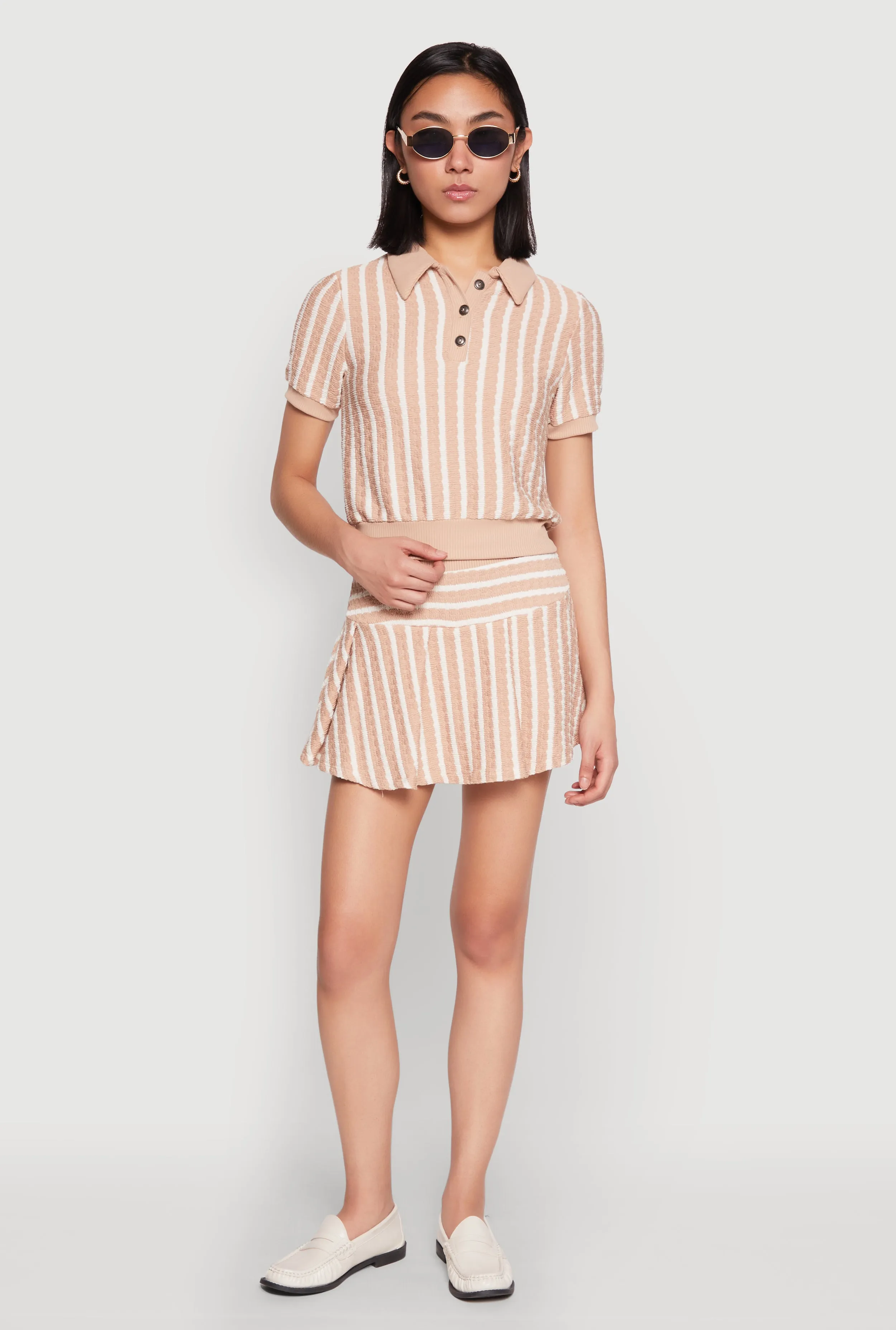 Textured Knit Striped Polo Shirt sold by Rainbow product image thumbnail 3