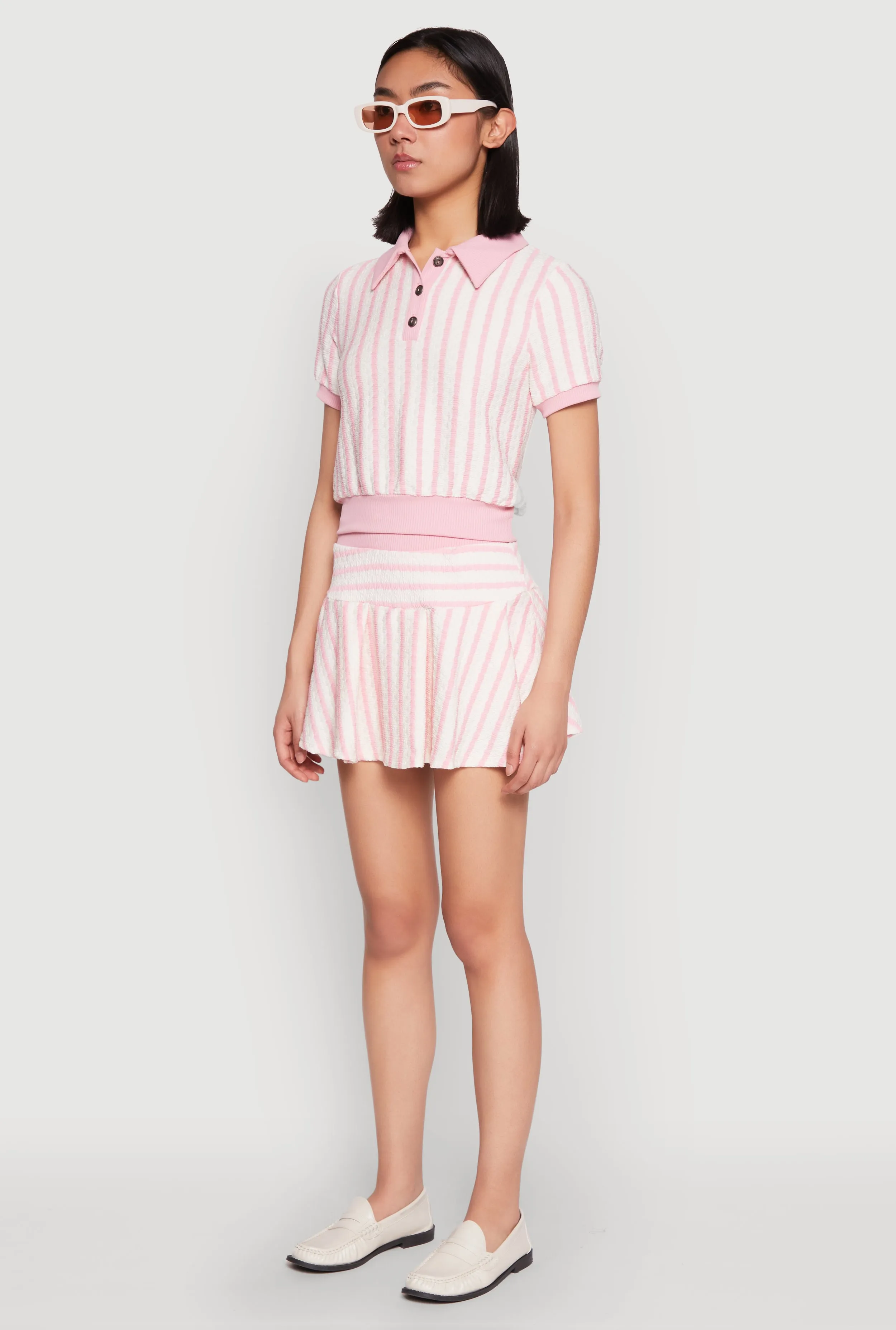 Textured Knit Striped Polo Shirt sold by Rainbow product image thumbnail 5