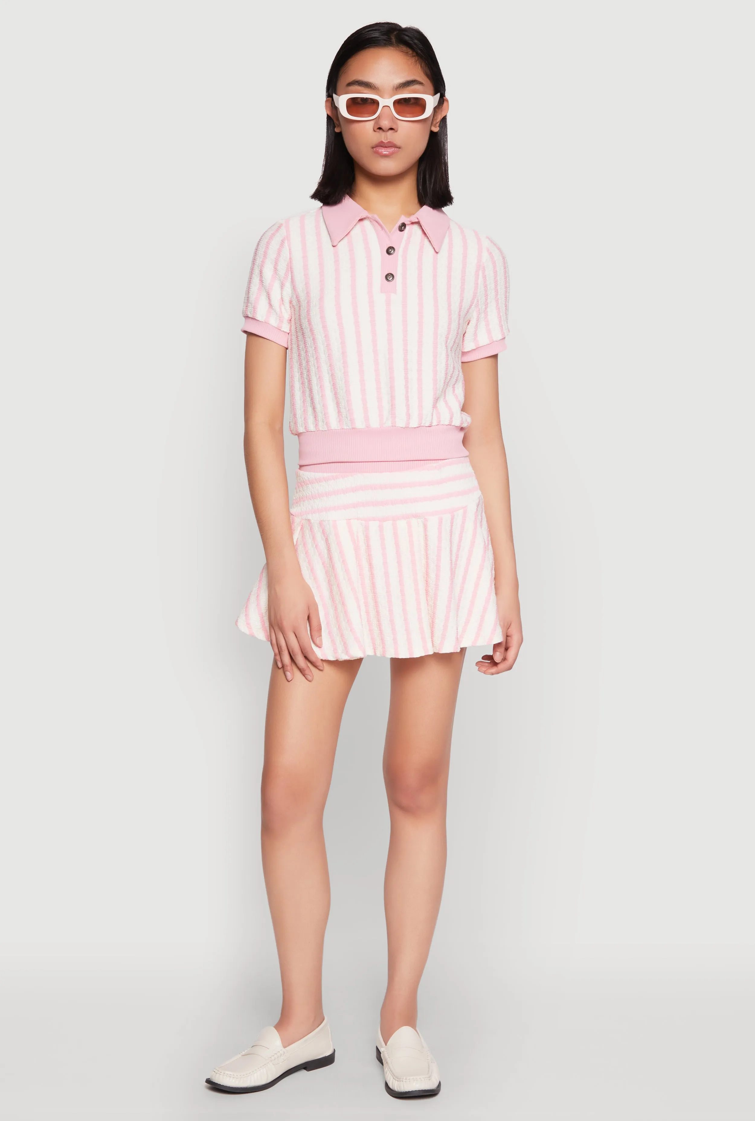 Textured Knit Striped Polo Shirt sold by Rainbow product image thumbnail 3