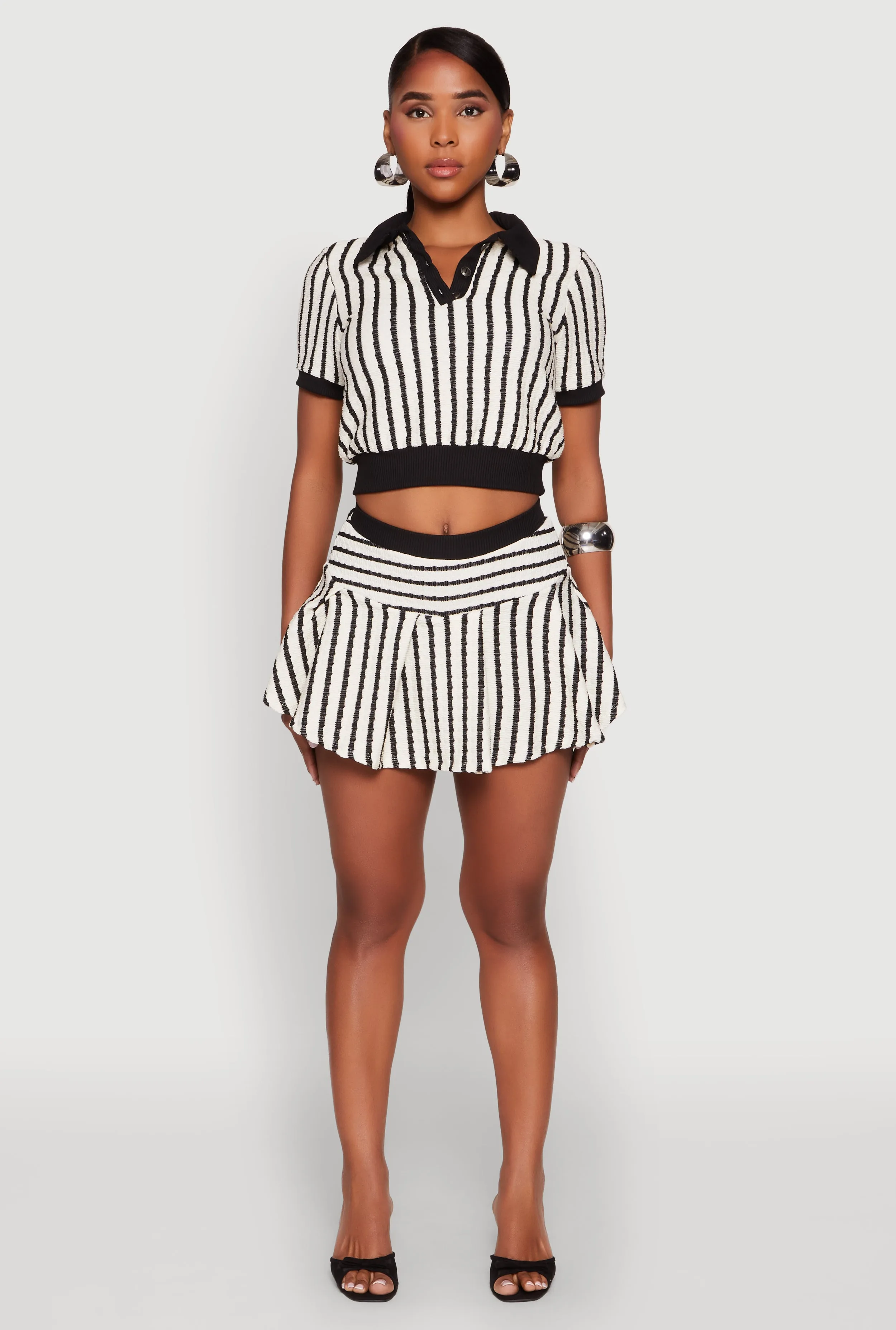 Textured Knit Striped Polo Shirt sold by Rainbow product image thumbnail 3