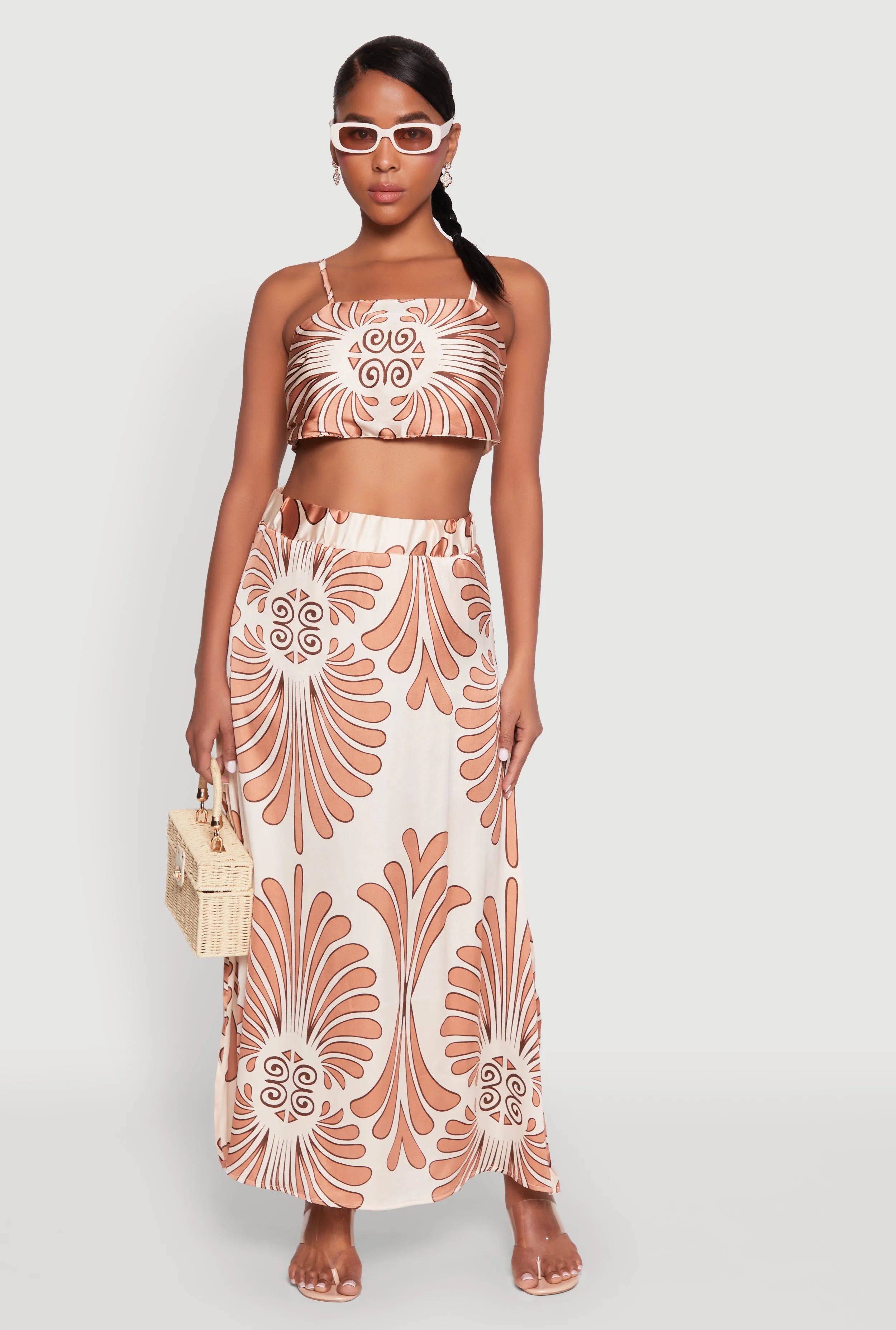 Spoon Jeans Satin Square Neck Tie Back Crop Top sold by Rainbow product image thumbnail 2