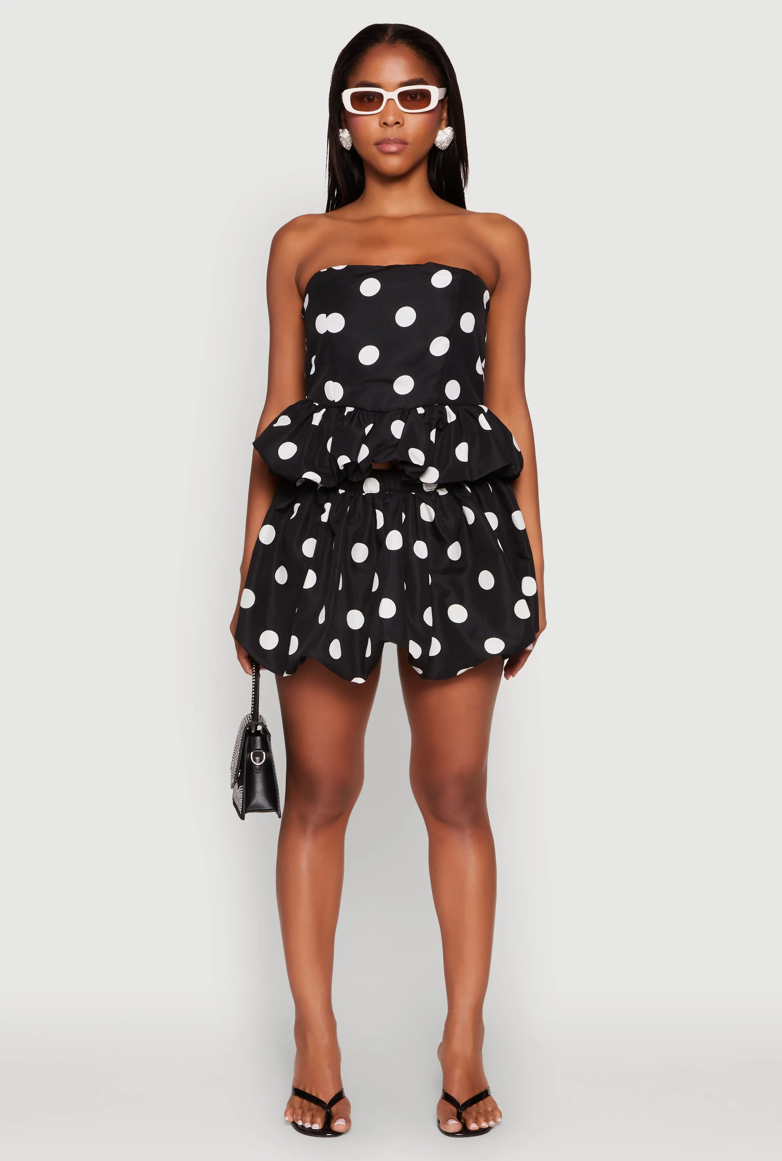 Spoon Jeans Bubble Hem Polka Dot Crop Top sold by Rainbow product image thumbnail 3