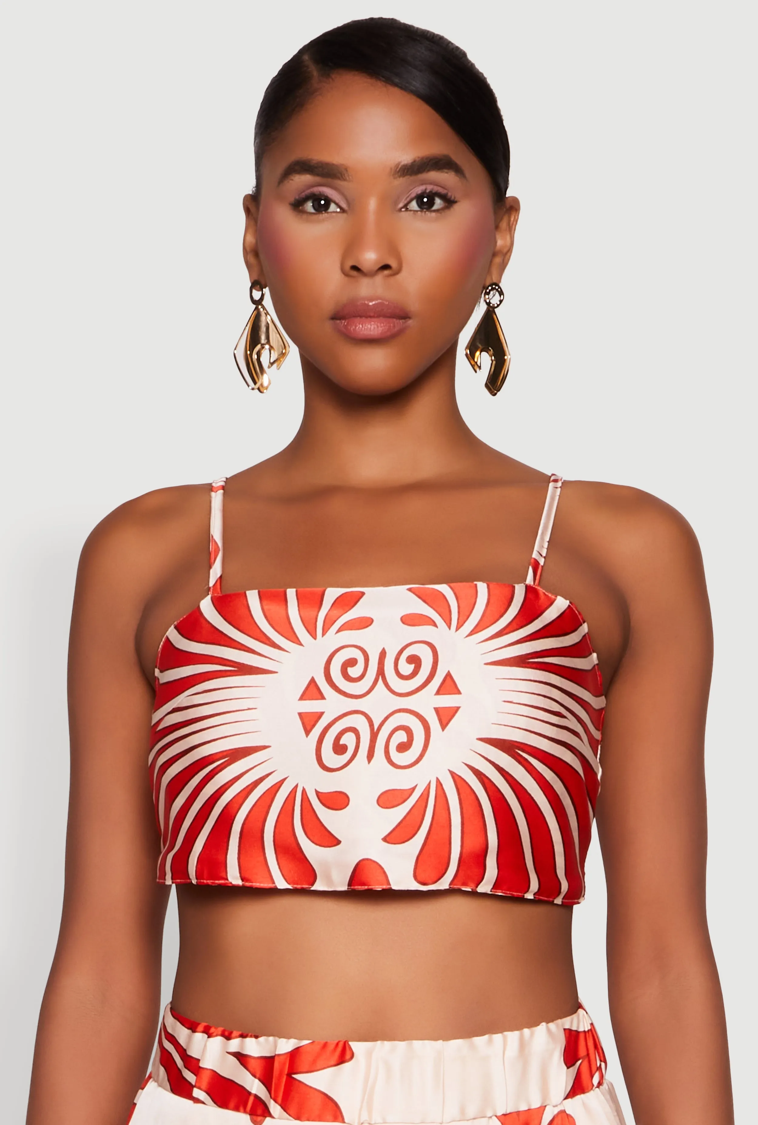 Spoon Jeans Satin Square Neck Tie Back Crop Top sold by Rainbow