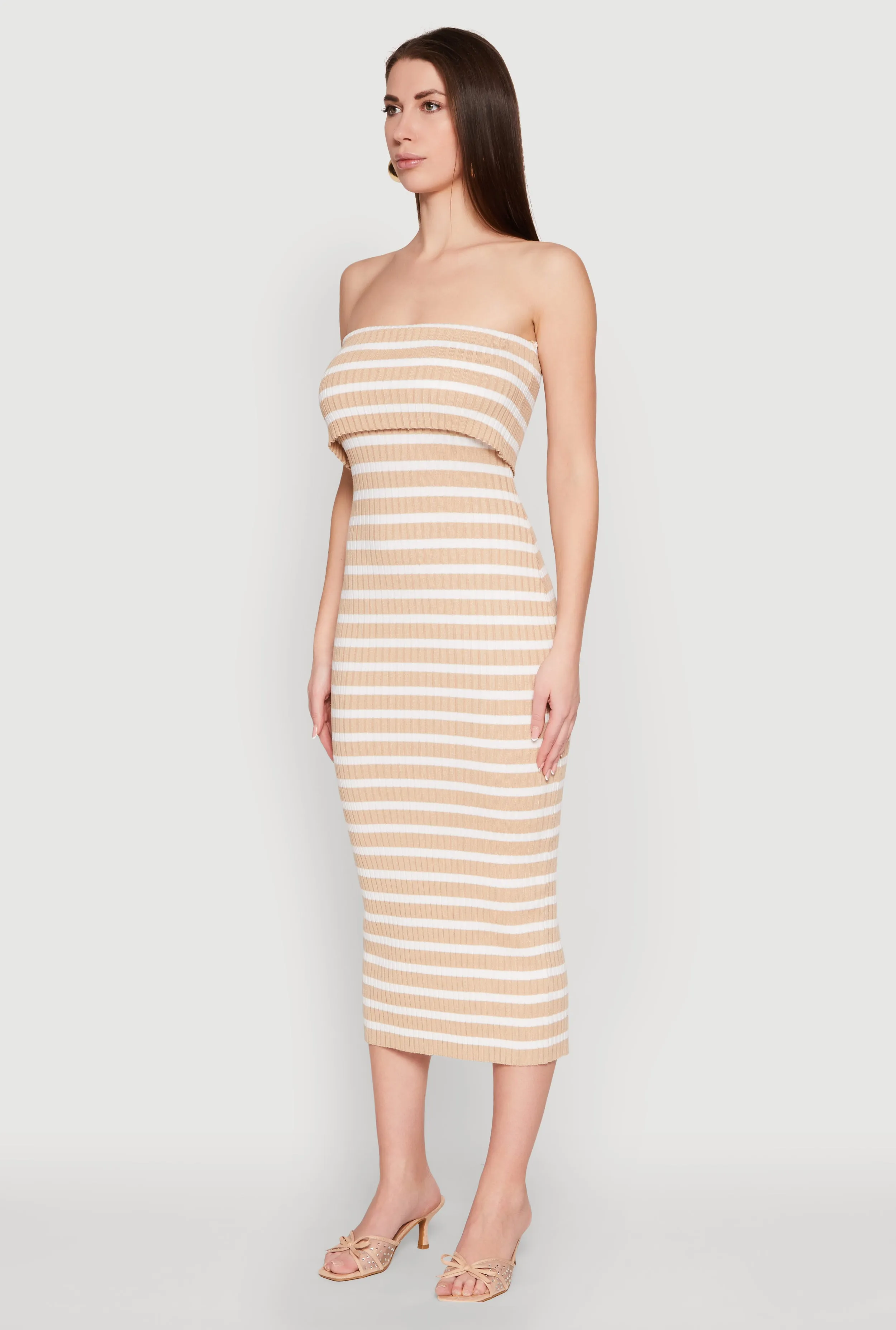 Almost Famous Striped Fold Over Tube Dress sold by Rainbow product image thumbnail 3