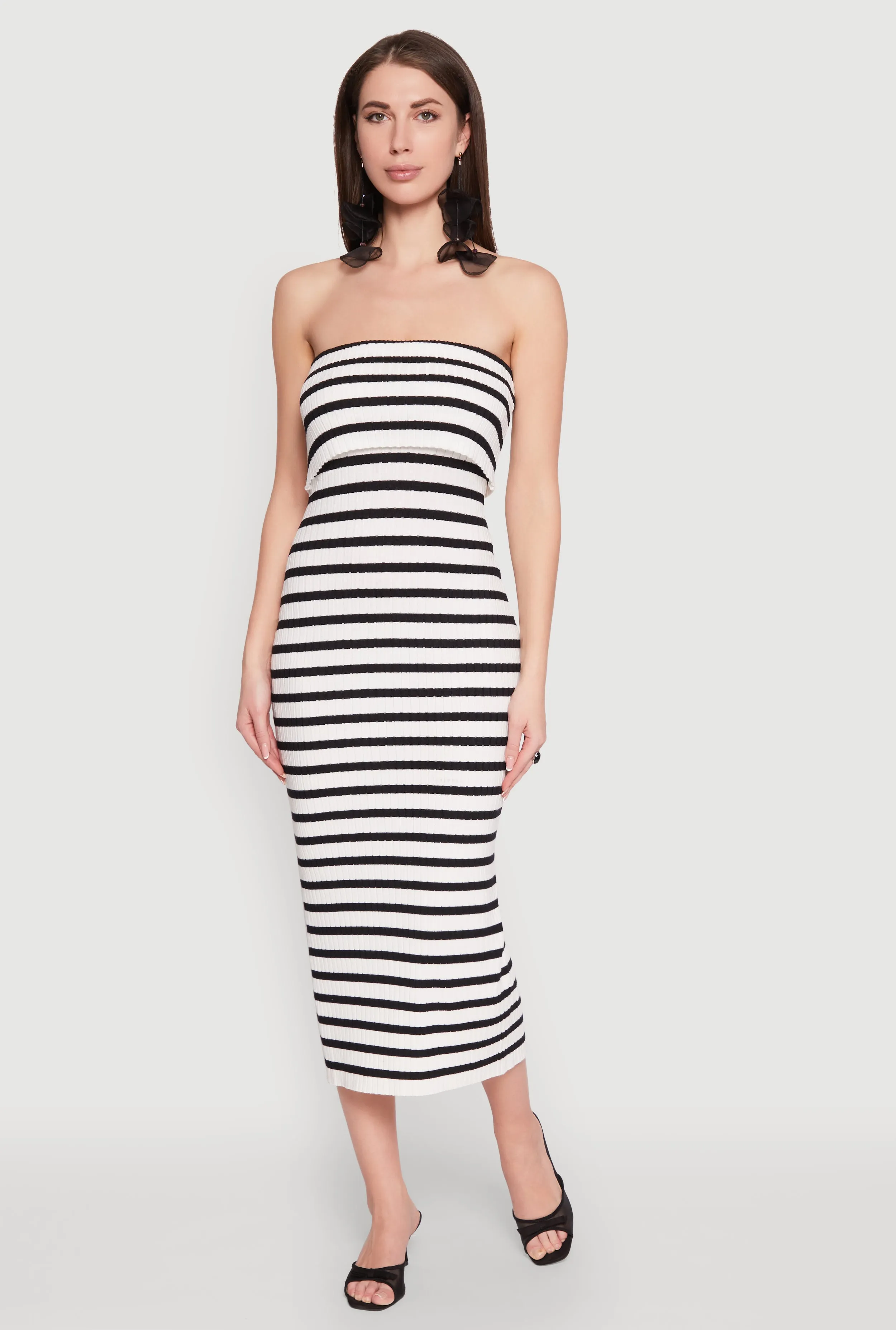 Almost Famous Striped Fold Over Tube Dress sold by Rainbow product image thumbnail 2