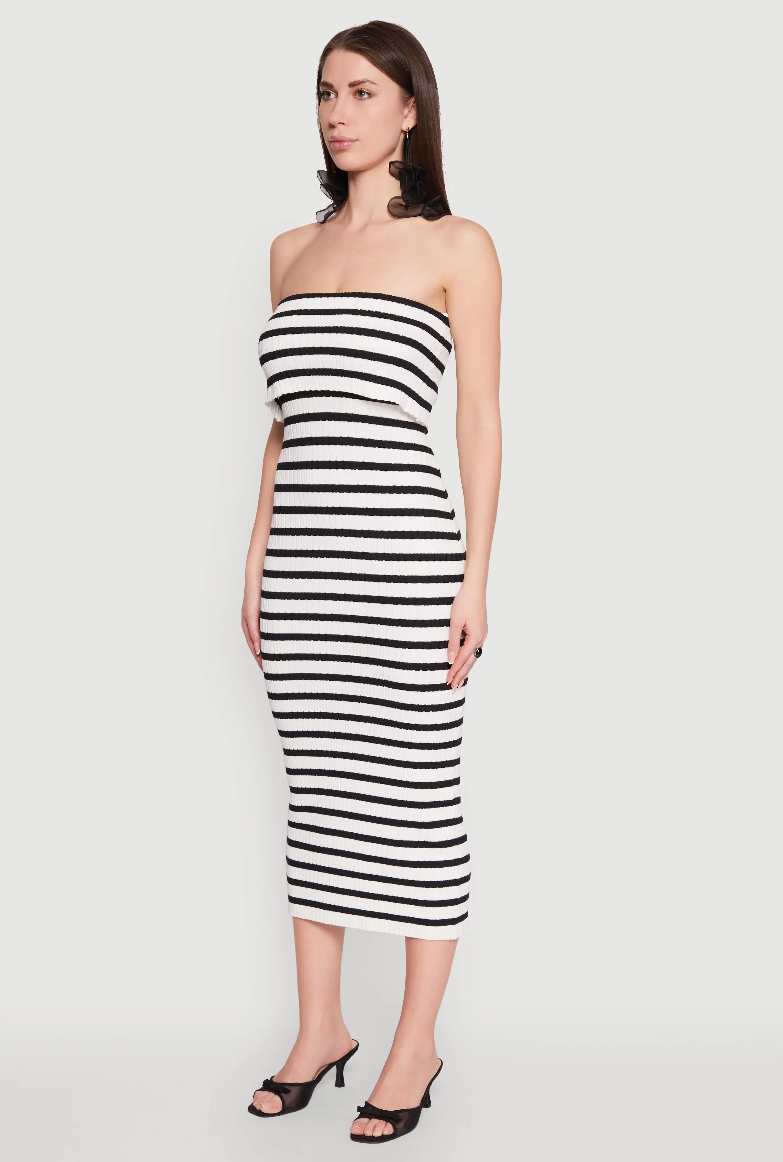 Almost Famous Striped Fold Over Tube Dress sold by Rainbow product image thumbnail 3