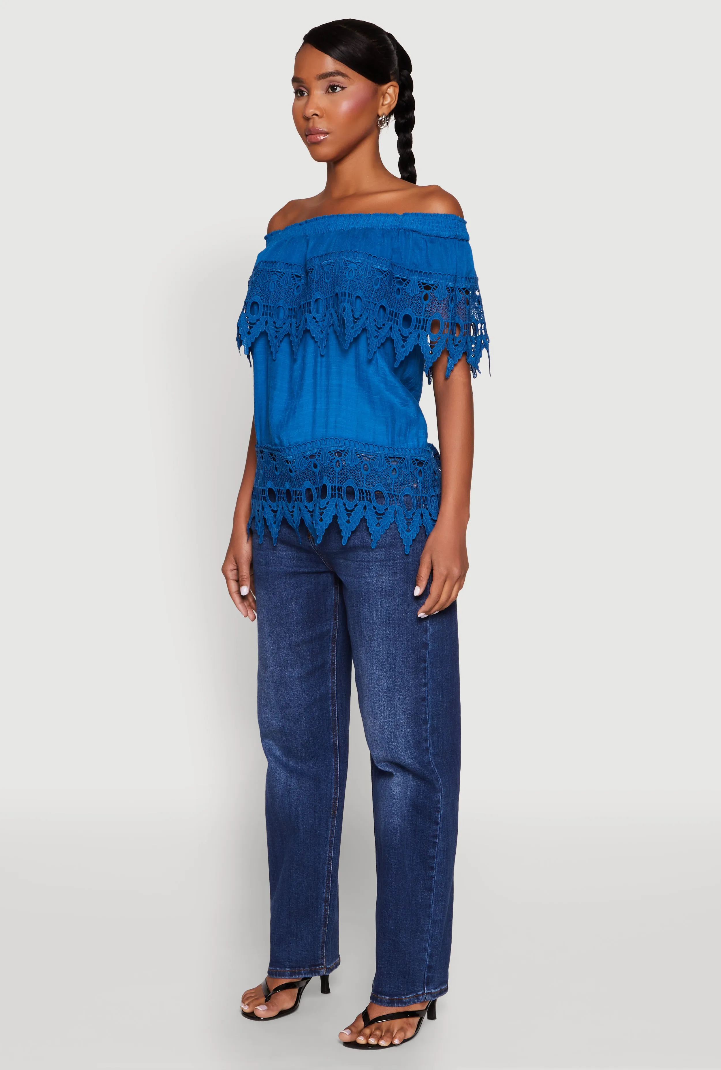 Lace Trim Off the Shoulder Blouse sold by Rainbow product image thumbnail 5