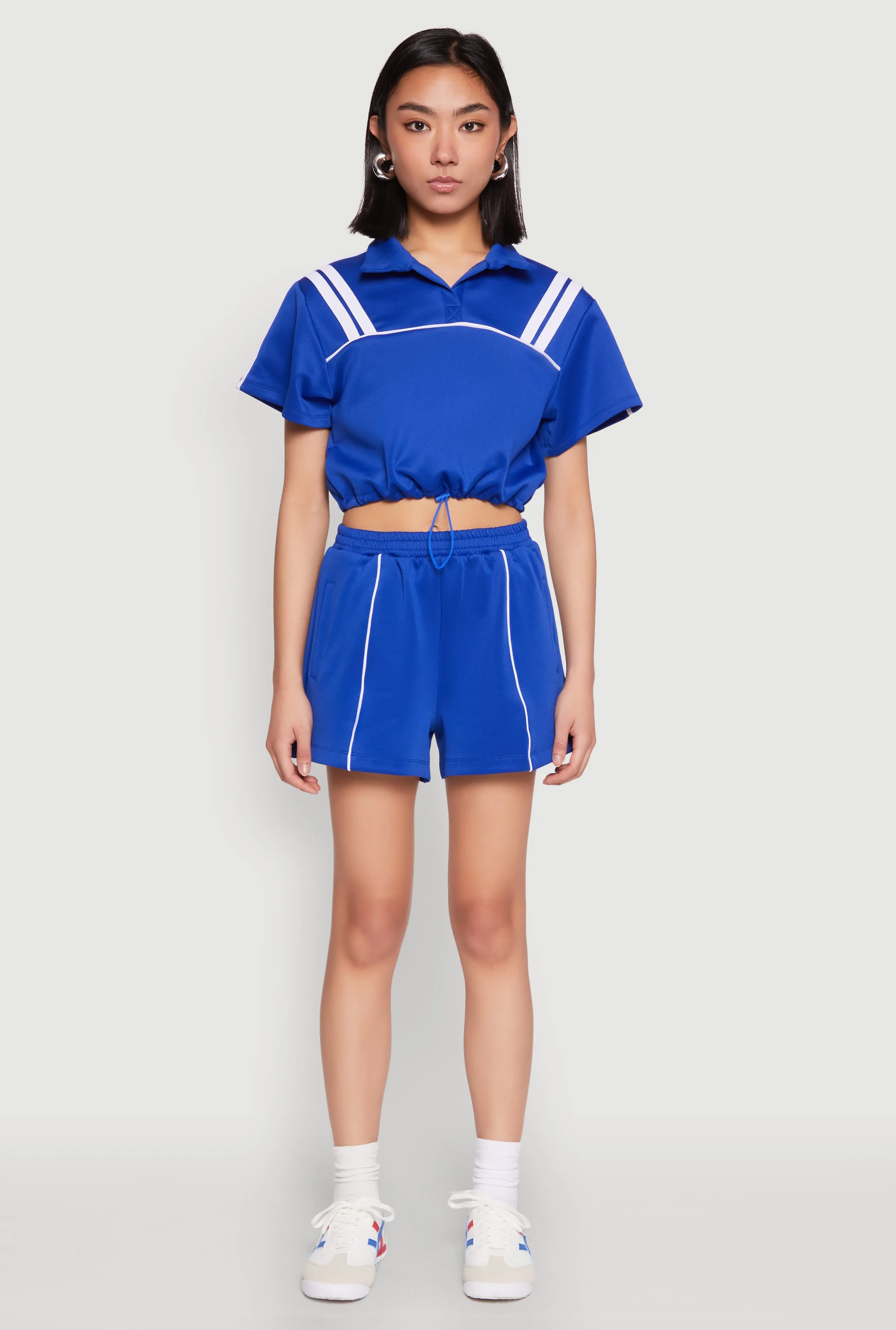 Contrast Piping Varsity Stripe Detail Crop Top sold by Rainbow product image thumbnail 2