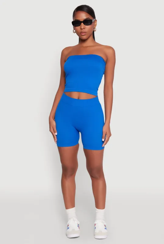 Compression Rib Seamless Tube Top and Shorts sold by Rainbow