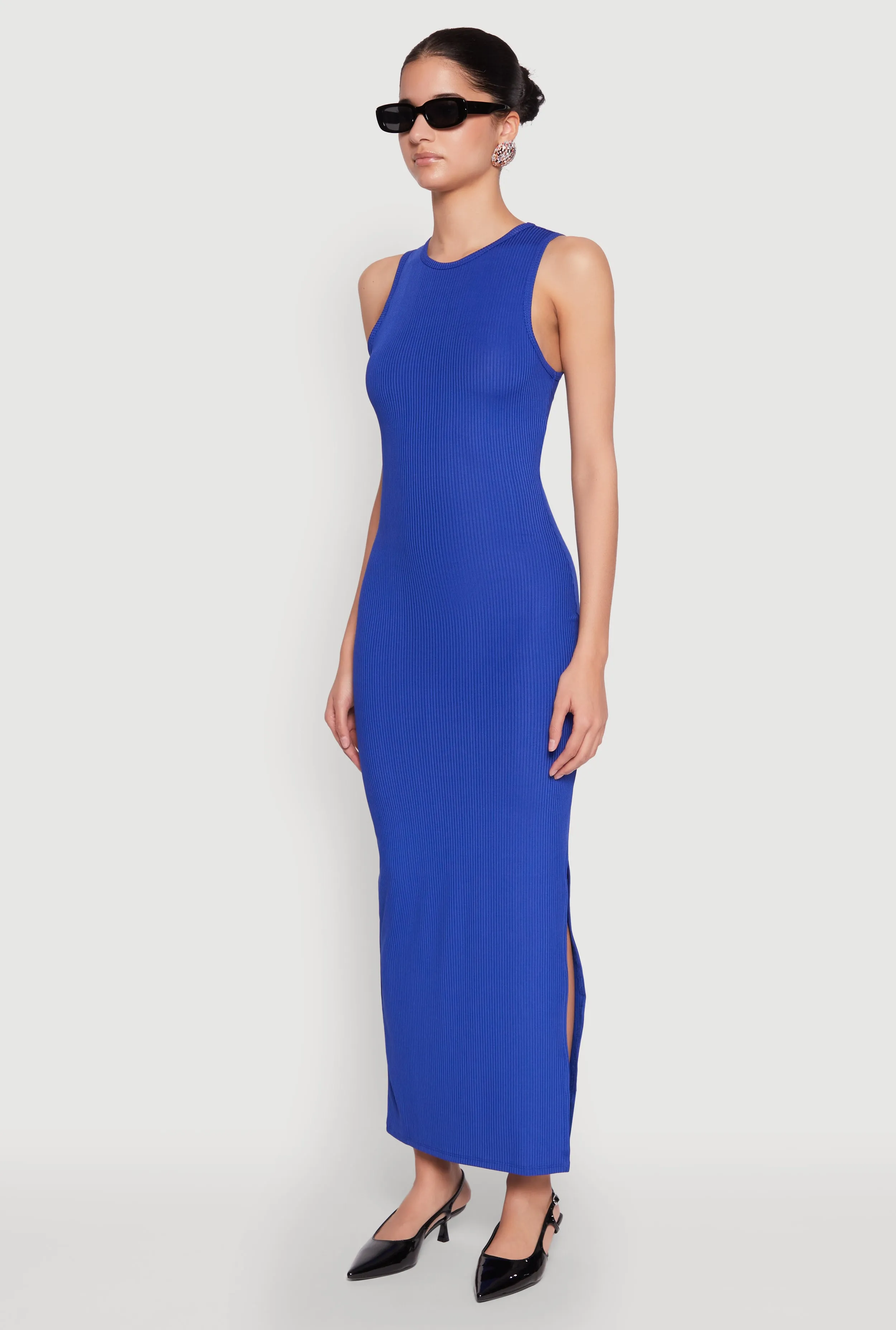 Rib Knit Side Slit Maxi Dress sold by Rainbow product image thumbnail 3