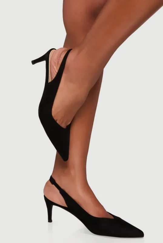 Slingback Pointed Toe Mid Heels sold by Rainbow