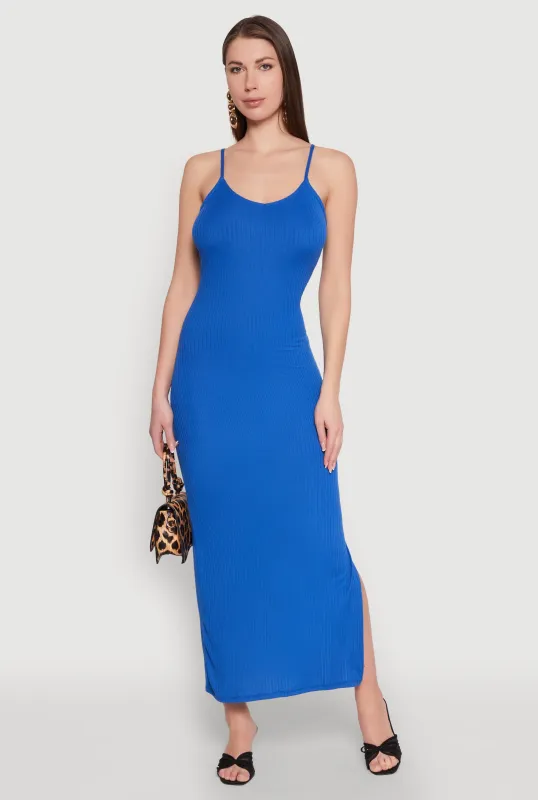 Ribbed Knit Cami Maxi Dress sold by Rainbow