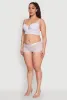 Plus Size Floral Lace Caged Front Plunge Longline Bra sold by Rainbow