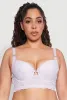 Plus Size Floral Lace Caged Front Plunge Longline Bra sold by Rainbow