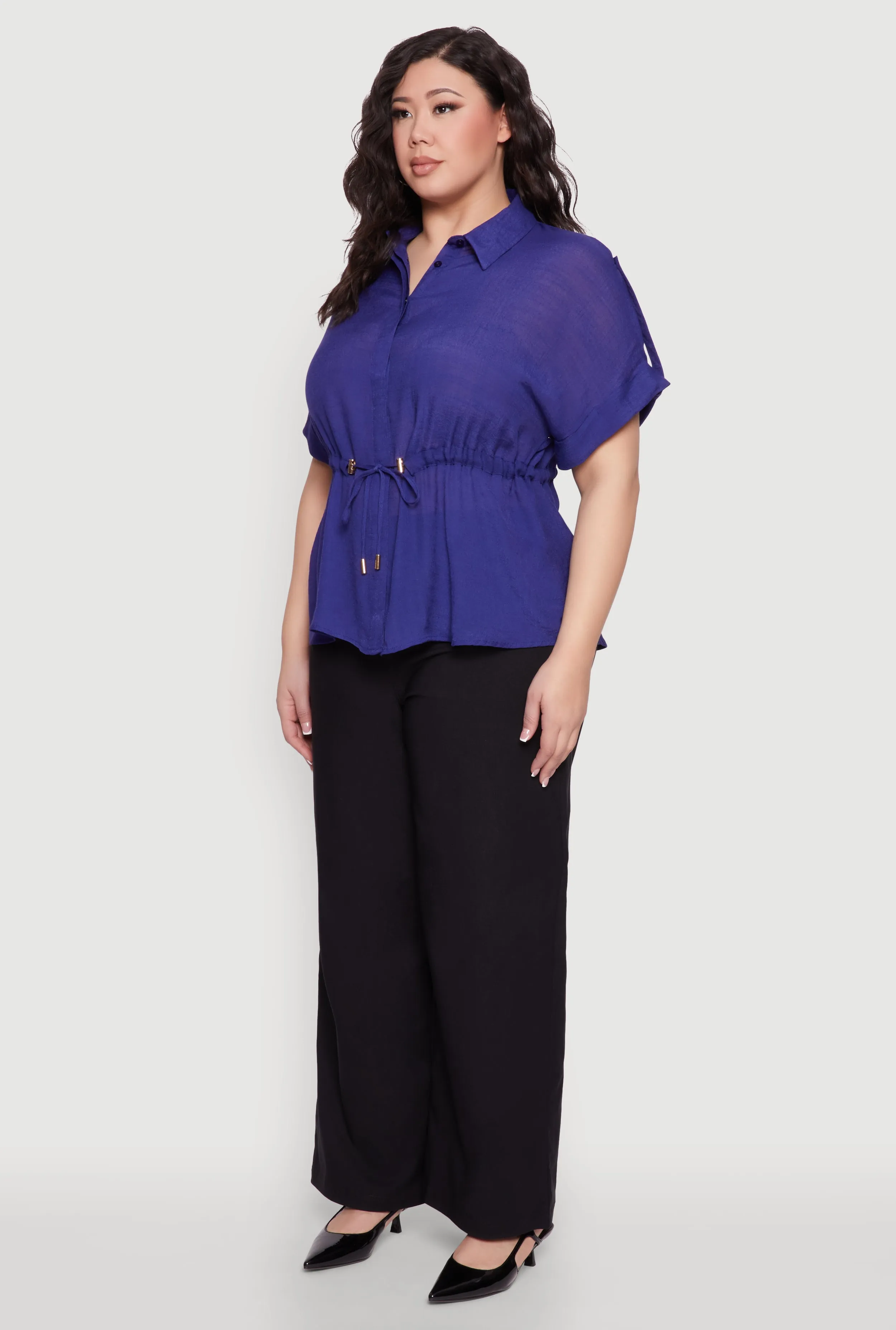 Plus Size Drawstring Waist Shirt sold by Rainbow product image thumbnail 5