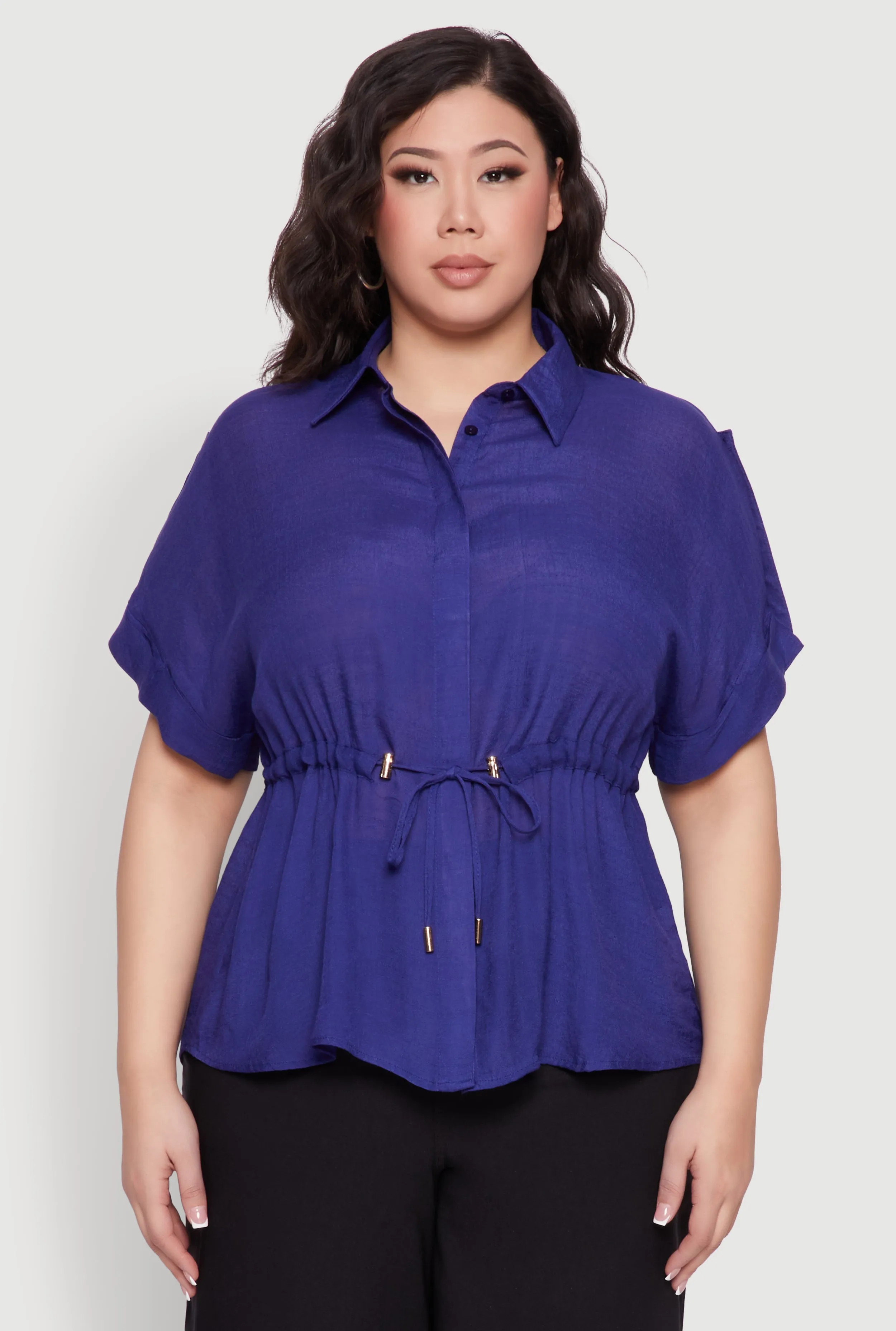 Plus Size Drawstring Waist Shirt sold by Rainbow product image thumbnail 2
